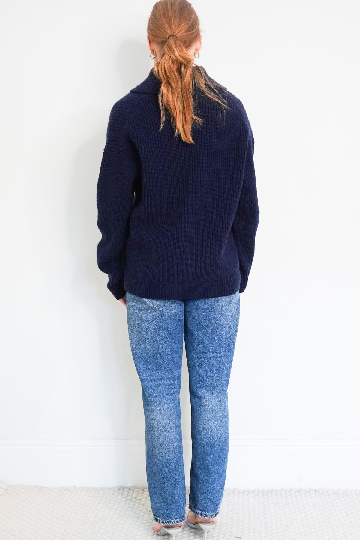 BAck image Ralph Lauren Shawl Cardi-Long Sleeve Cardigan in Hunter Navy