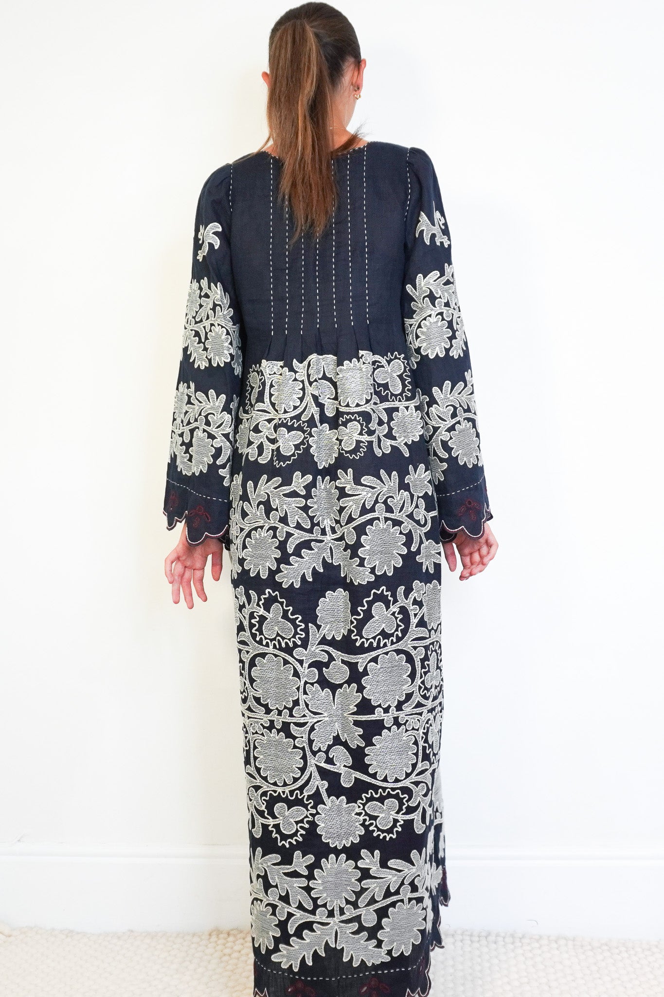 Vita Kin Navy Embroidered Dress (RRP £1600) | Authentic & Preloved - Reloved Again