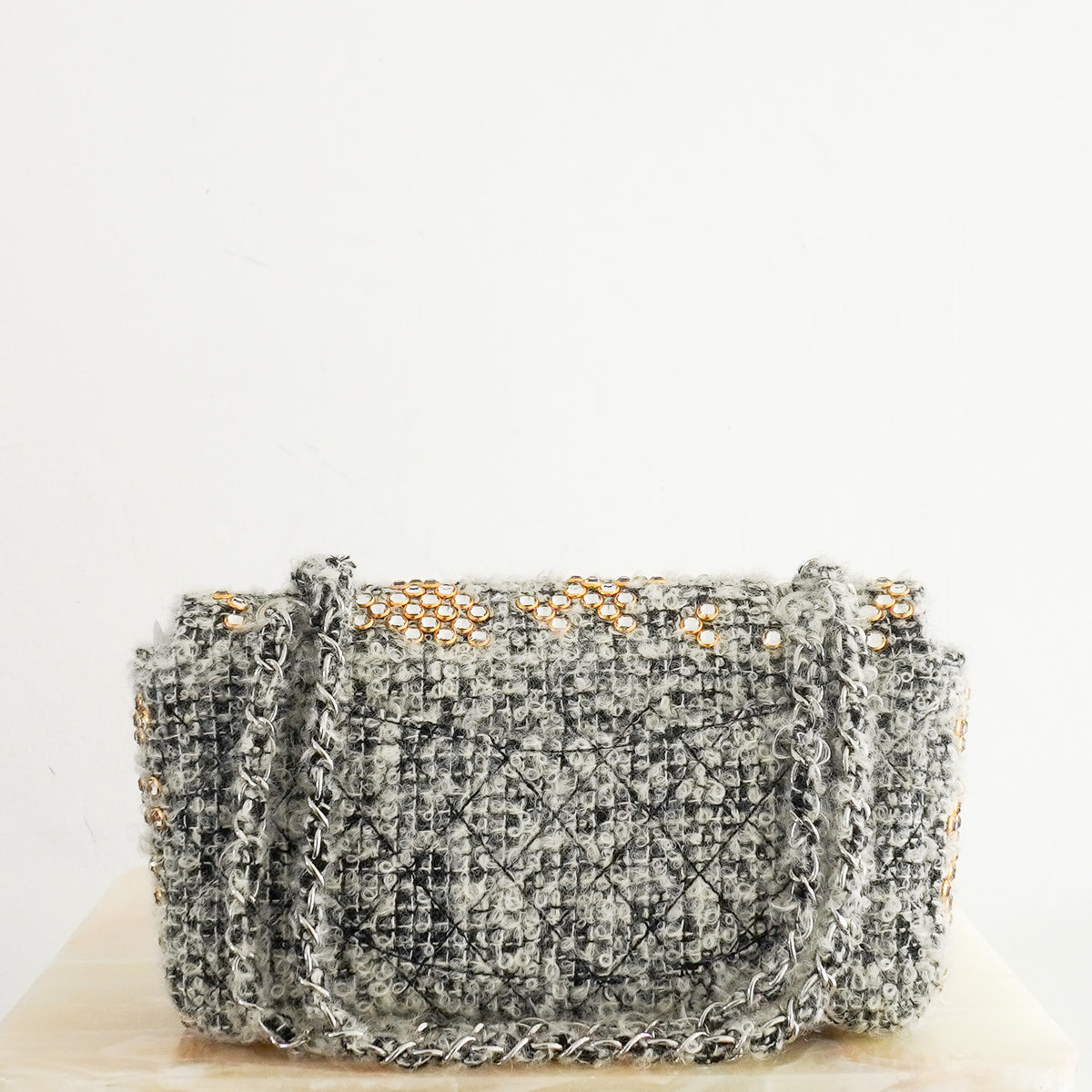 Back : Chanel Mohair Swarovki Medium Single Flap Bag