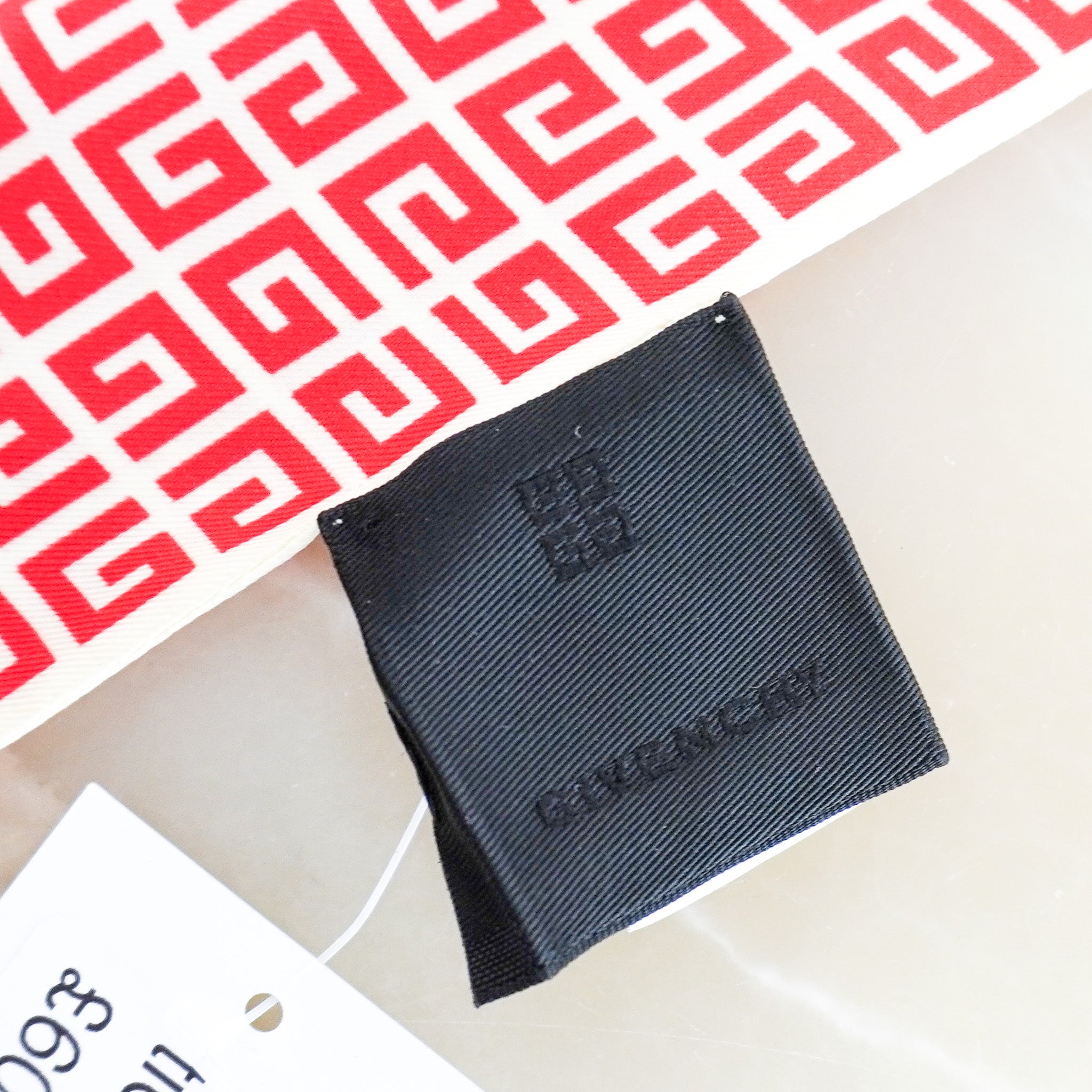 Back Givenchy Red and White Silk Logo Tie