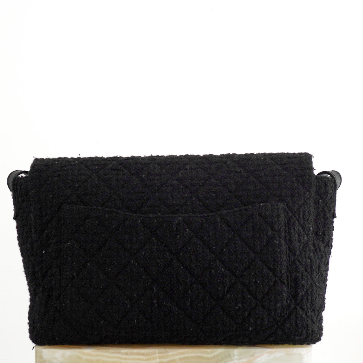 Back Image: Chanel Black Tweed 2.55 Flap Crossbody Bag