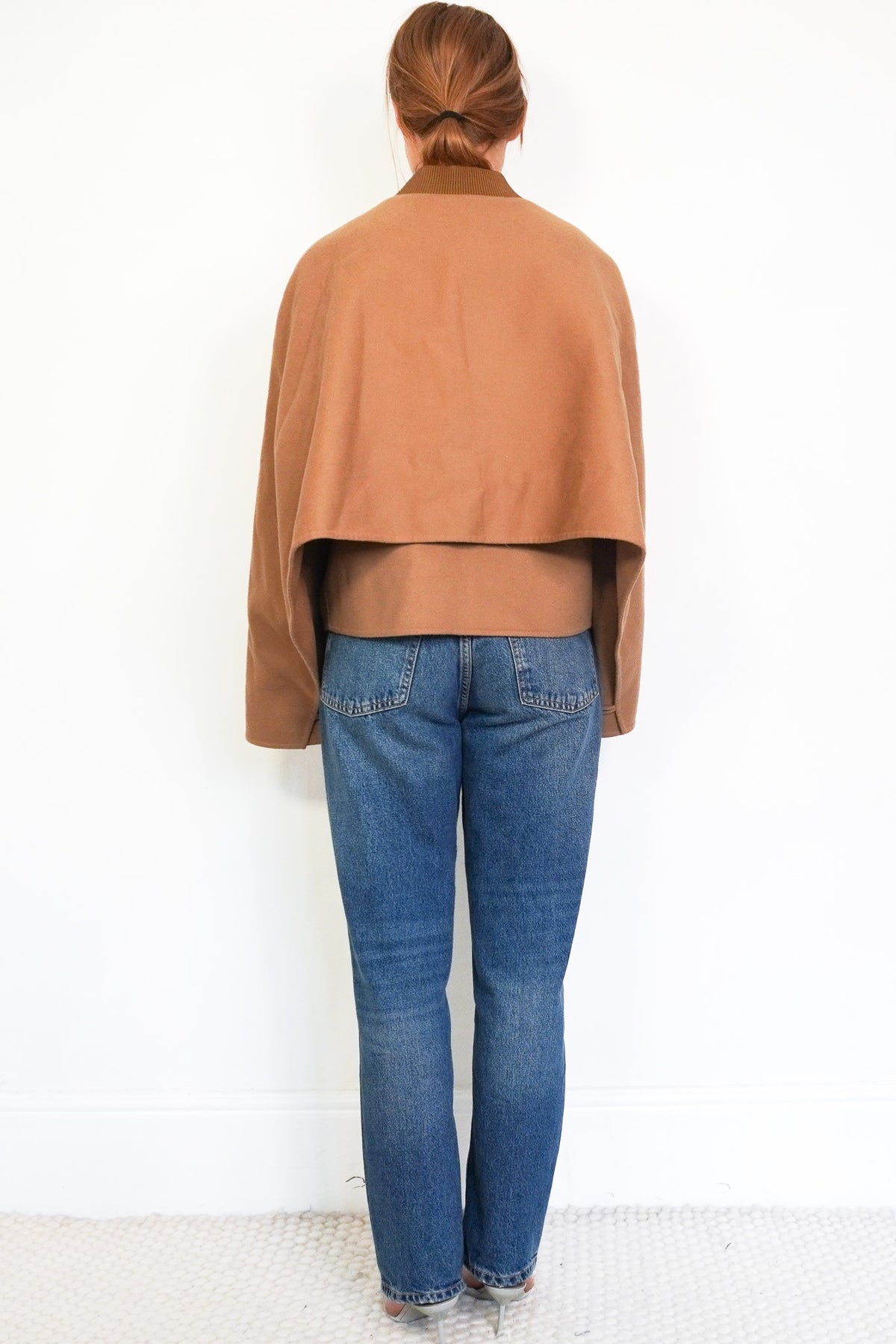 Back Image: Loewe Cropped Cape Bomber Jacket