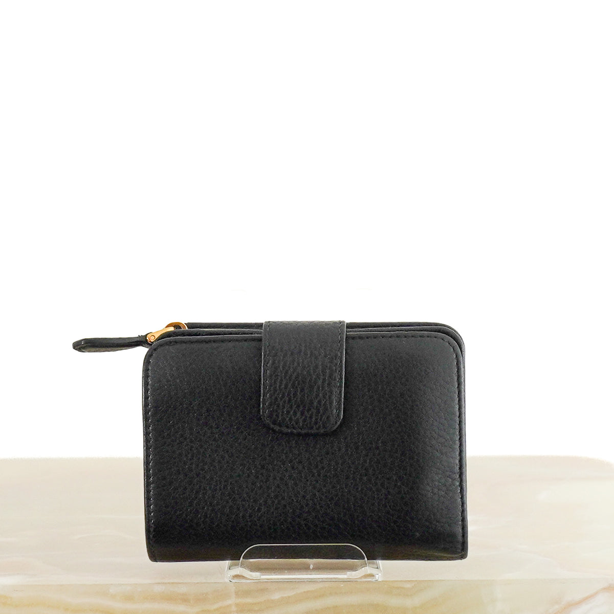 Back Image: Prada Black Bi-Fold Wallet