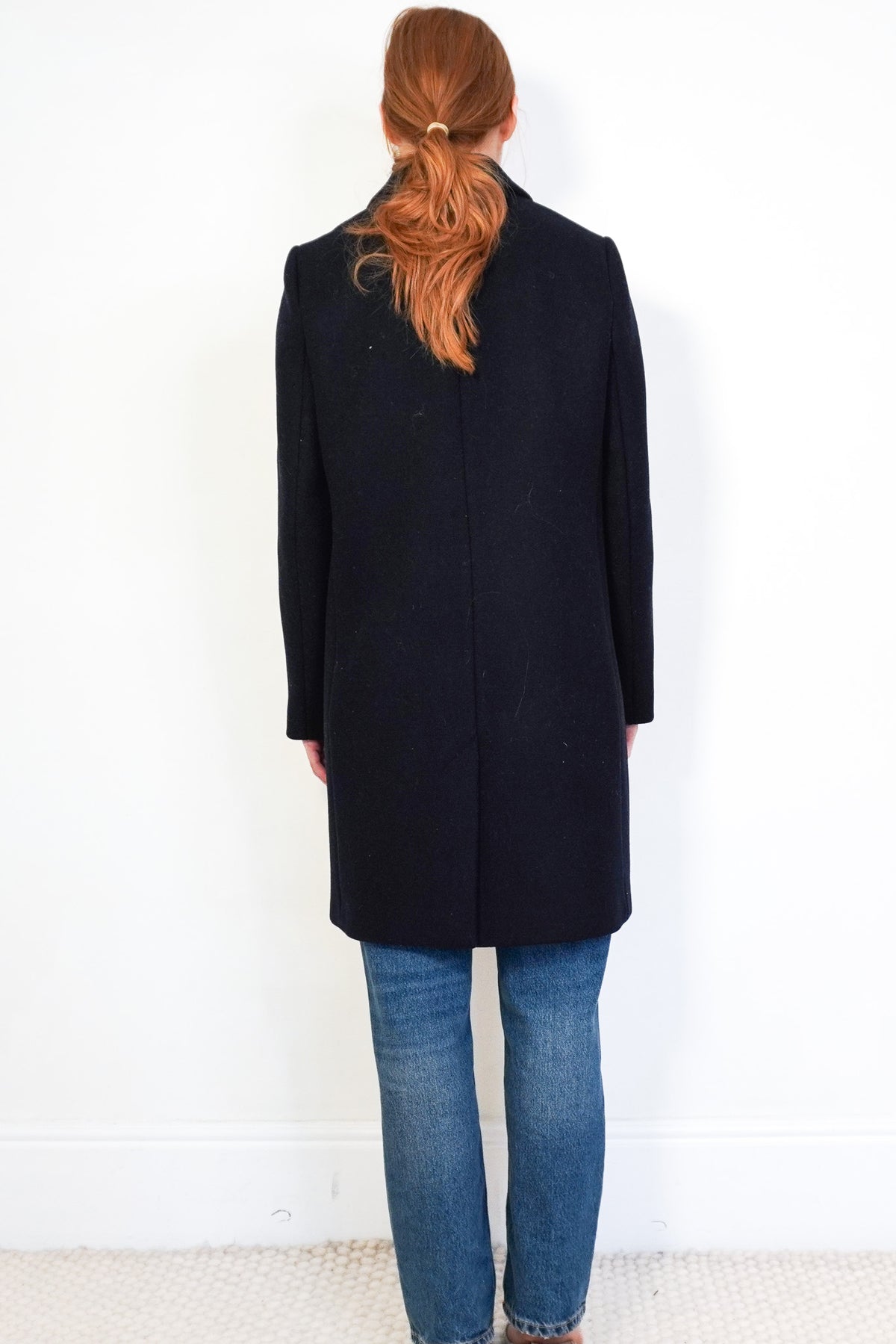 Sezane Navy Long Wool Coat (RRP £470) | Authentic Preloved - Reloved Again