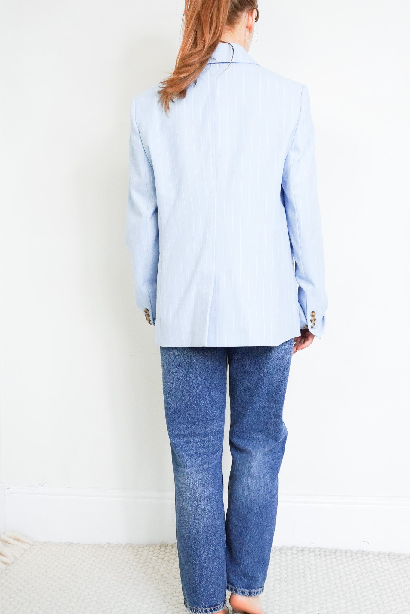 Back Photo of the Me+EM Blue Pinstripe Blazer