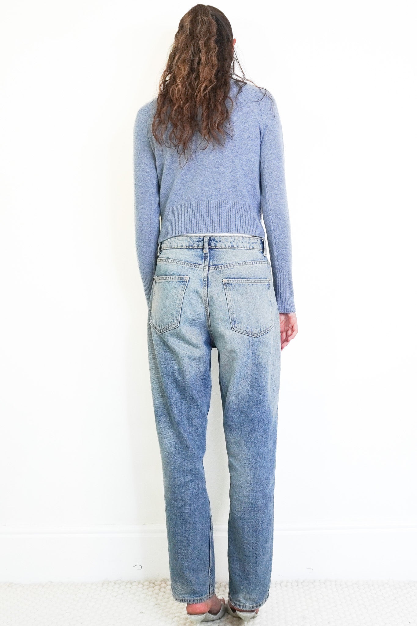 Back Veronica Beard Pale Blue Cashmere Cardigan