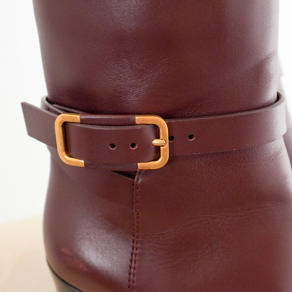 Back Image: Loro Piana Burgundy Ankle Boots