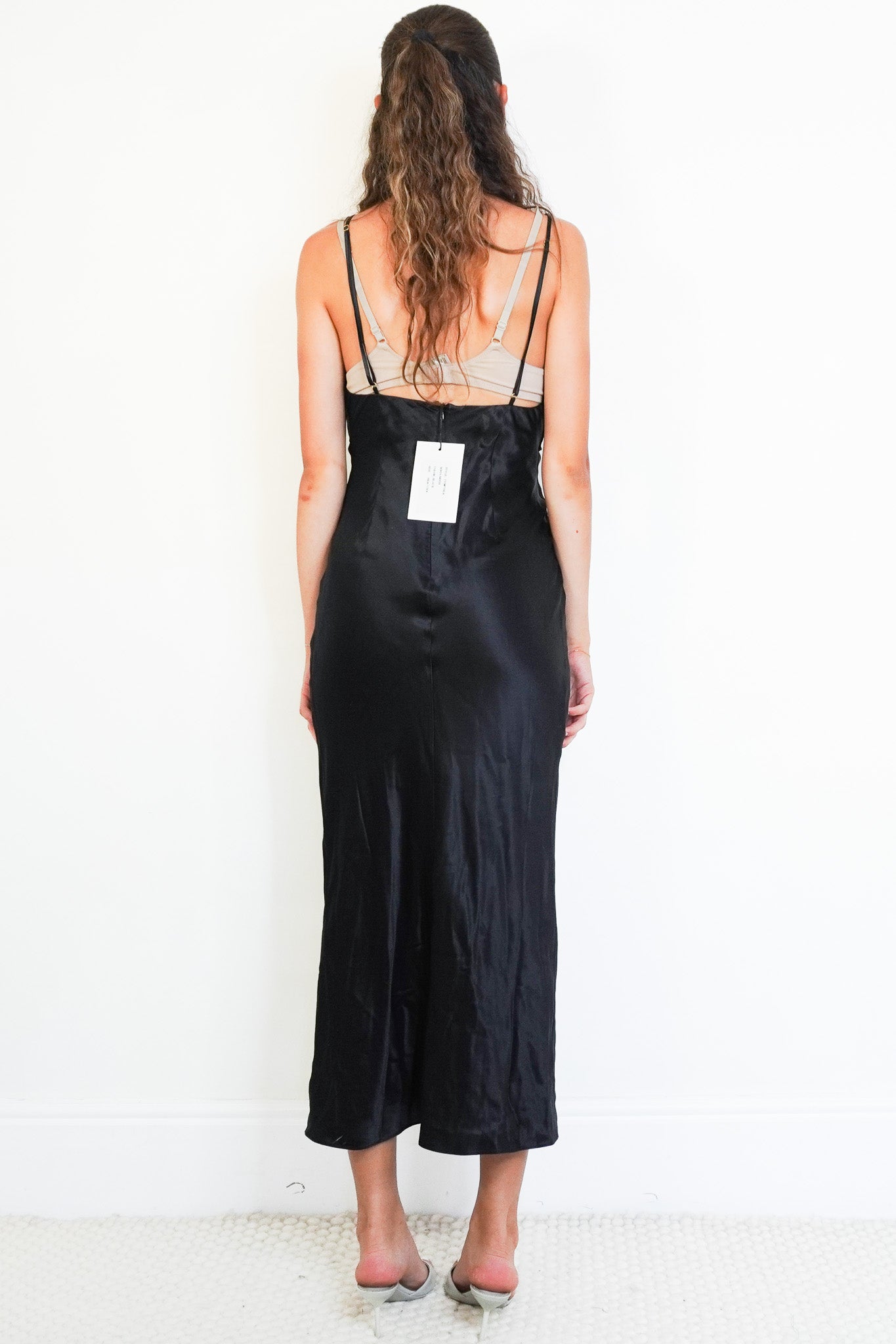 TOVE Sofia Black Silk Satin Twist-Front Evening Dress (RRP £262) | Authentic & Preloved - Reloved Again