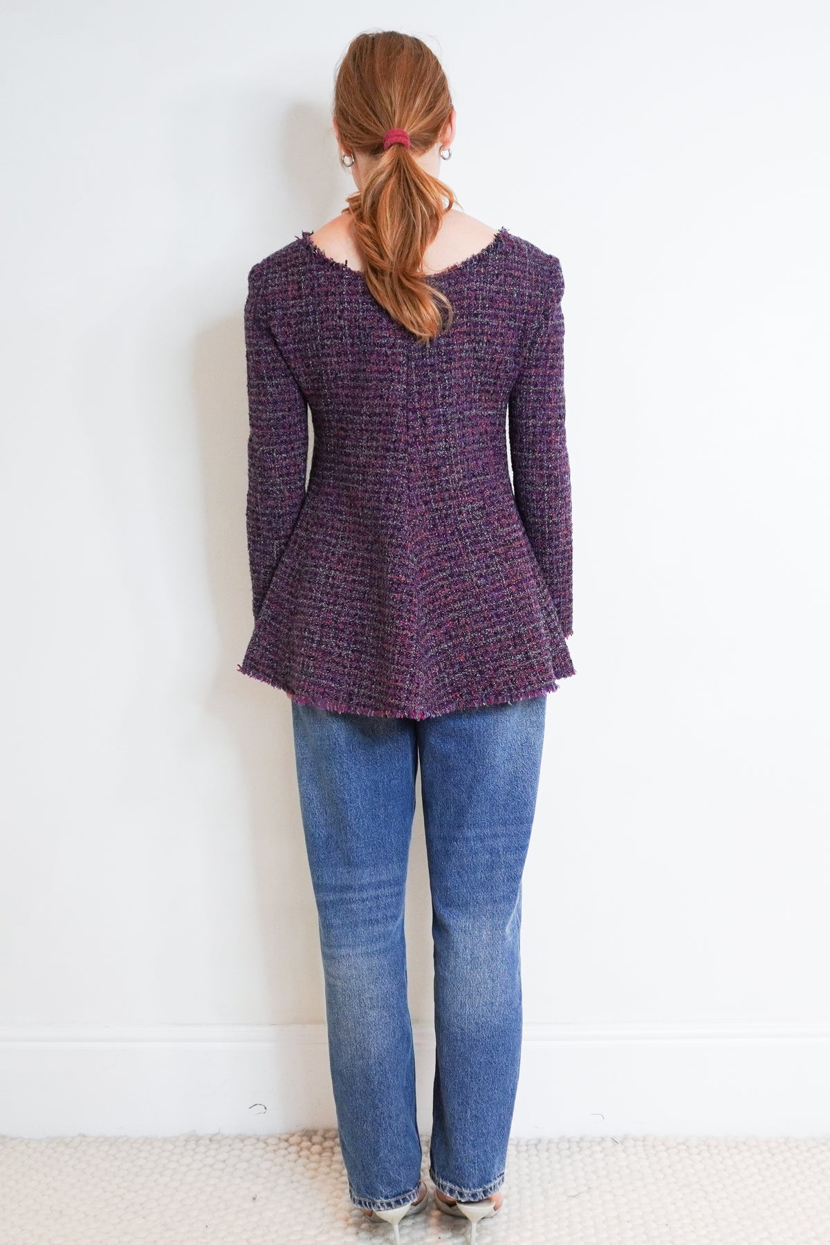 Back image of Chanel Purple Tweed peplum top Zip Back