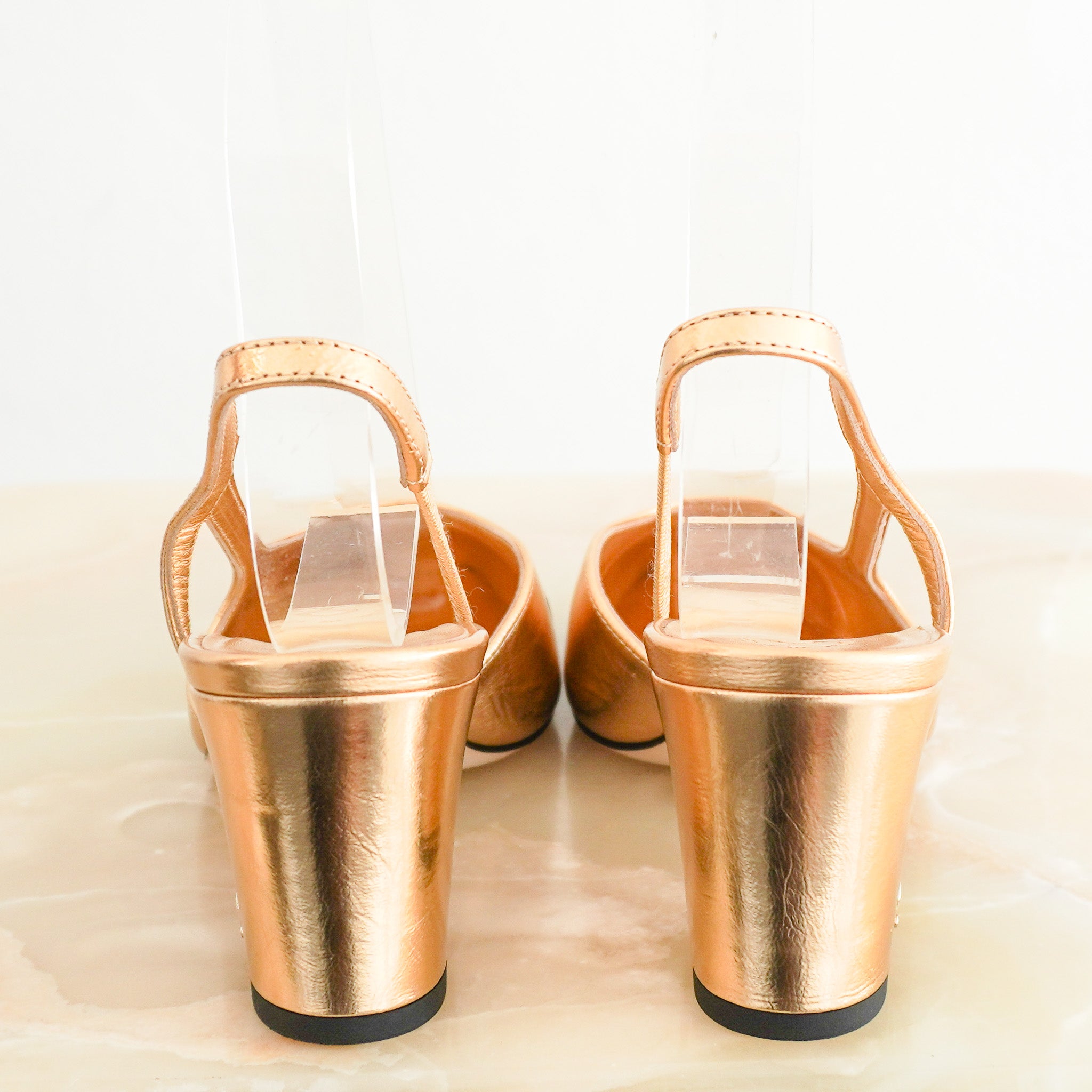 NEW Chanel Black and Gold Slingbacks (RRP £880) | Authentic Preloved - Reloved Again