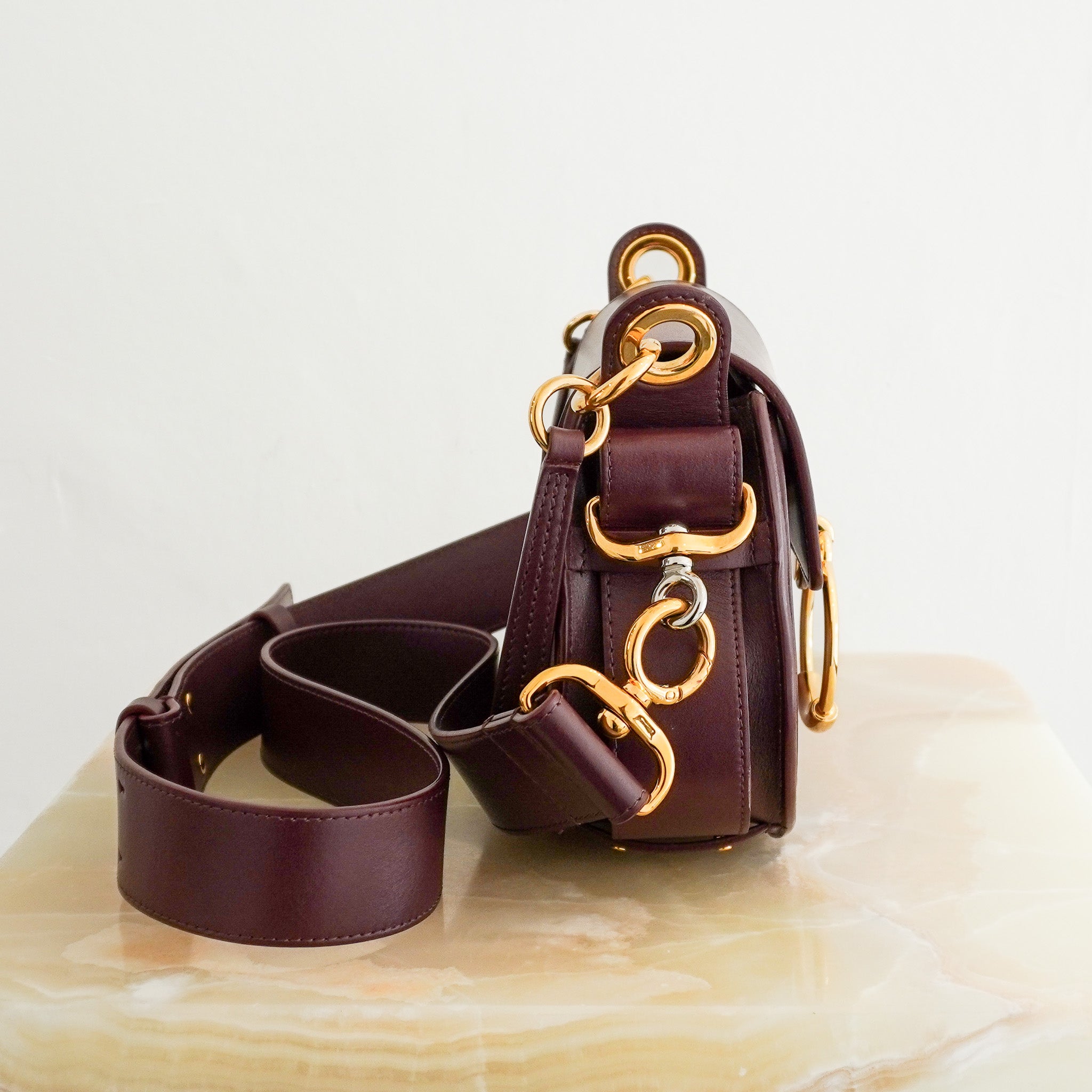 Back image of the Chloe Tess Bag in Burgundy