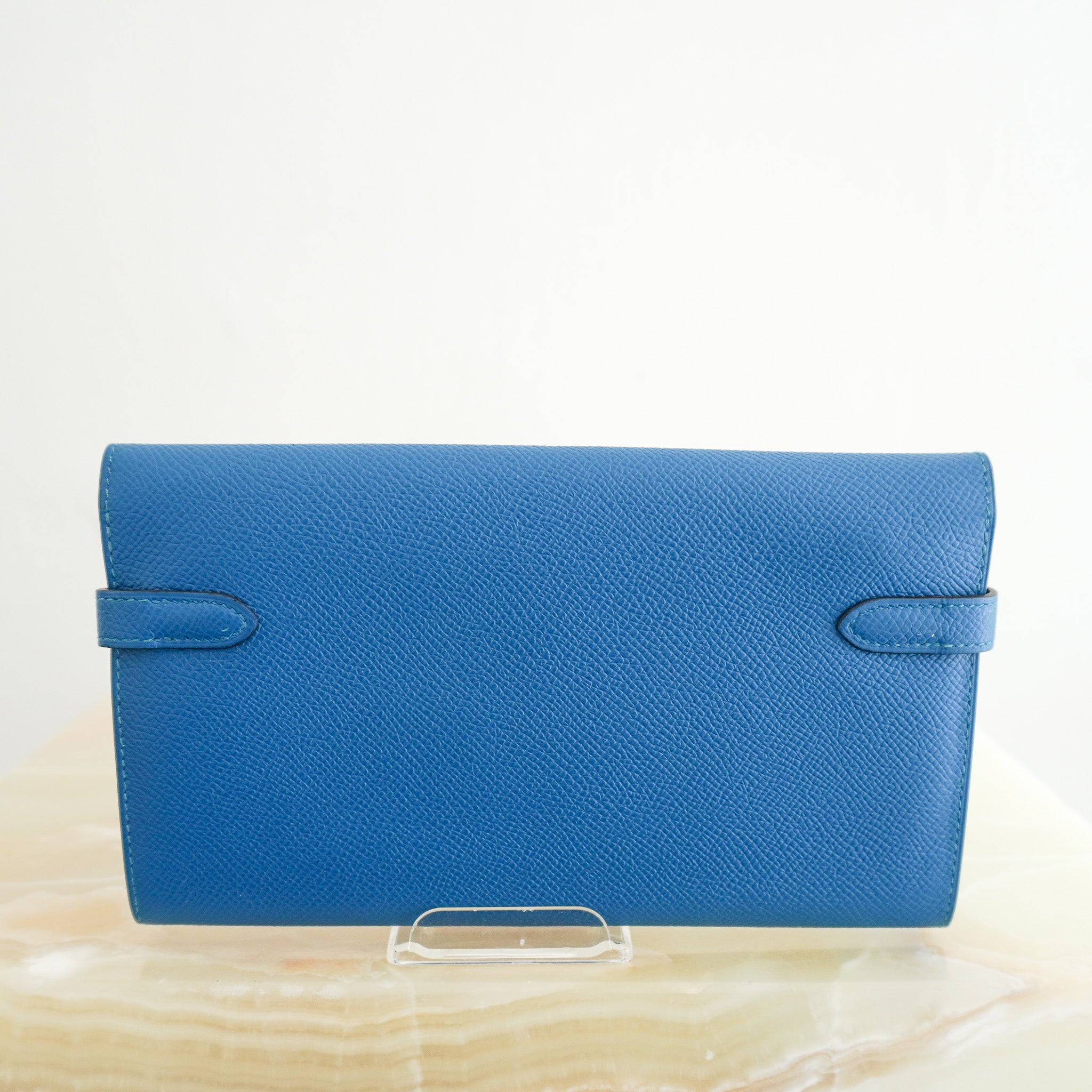 Hermès Kelly To Go Wallet in Blue Epsom Leather (RRP £4,400) | Authentic Preloved - Reloved Again