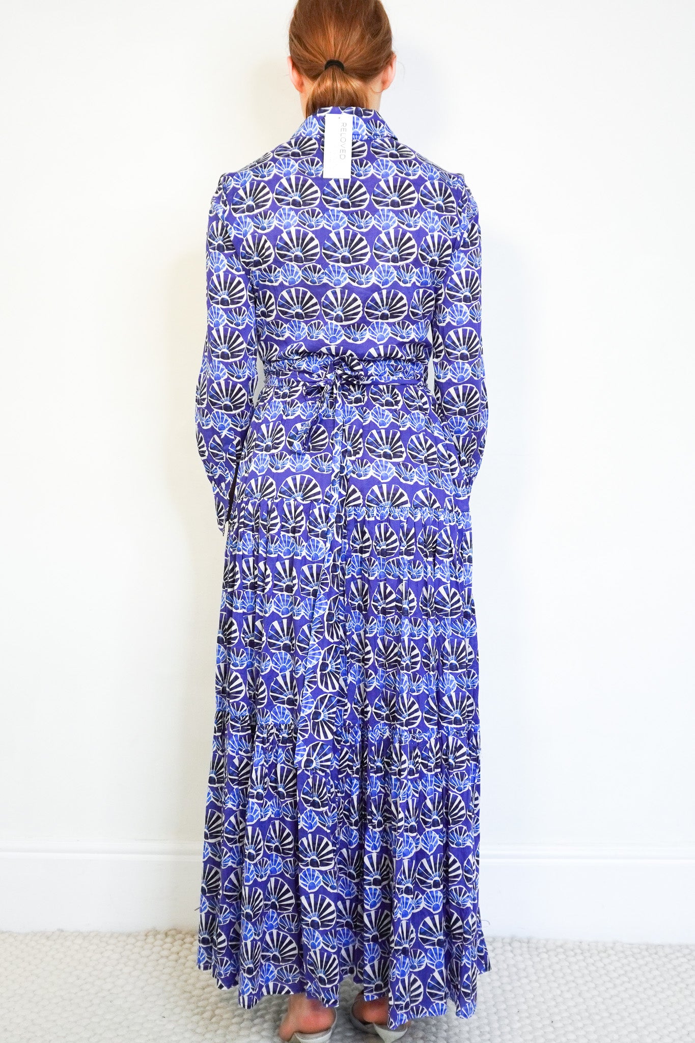 Back image of the La Double J Blue Pattern Shirt Dress