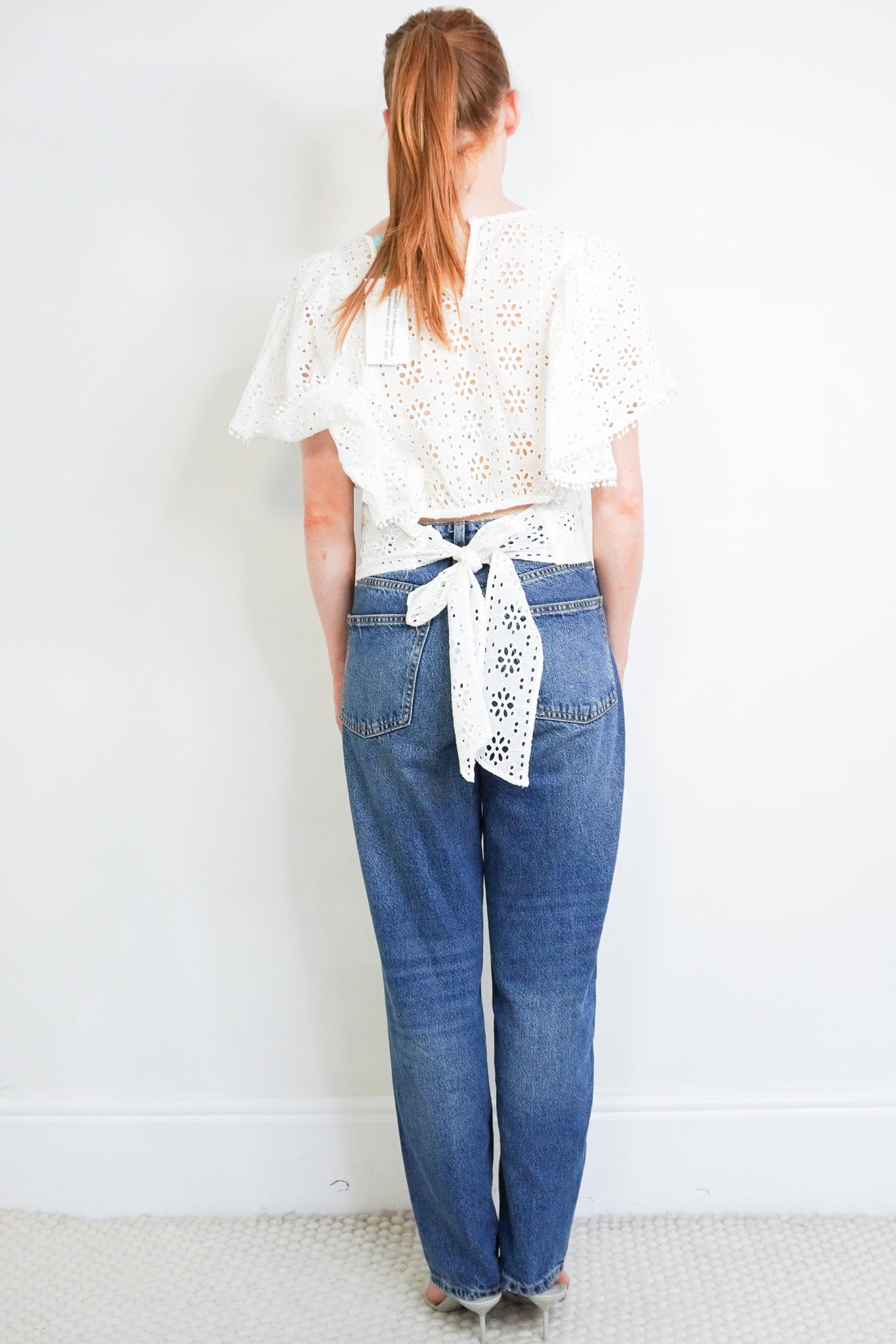 Back image of the Melissa Odabash Broderie Anglais Top