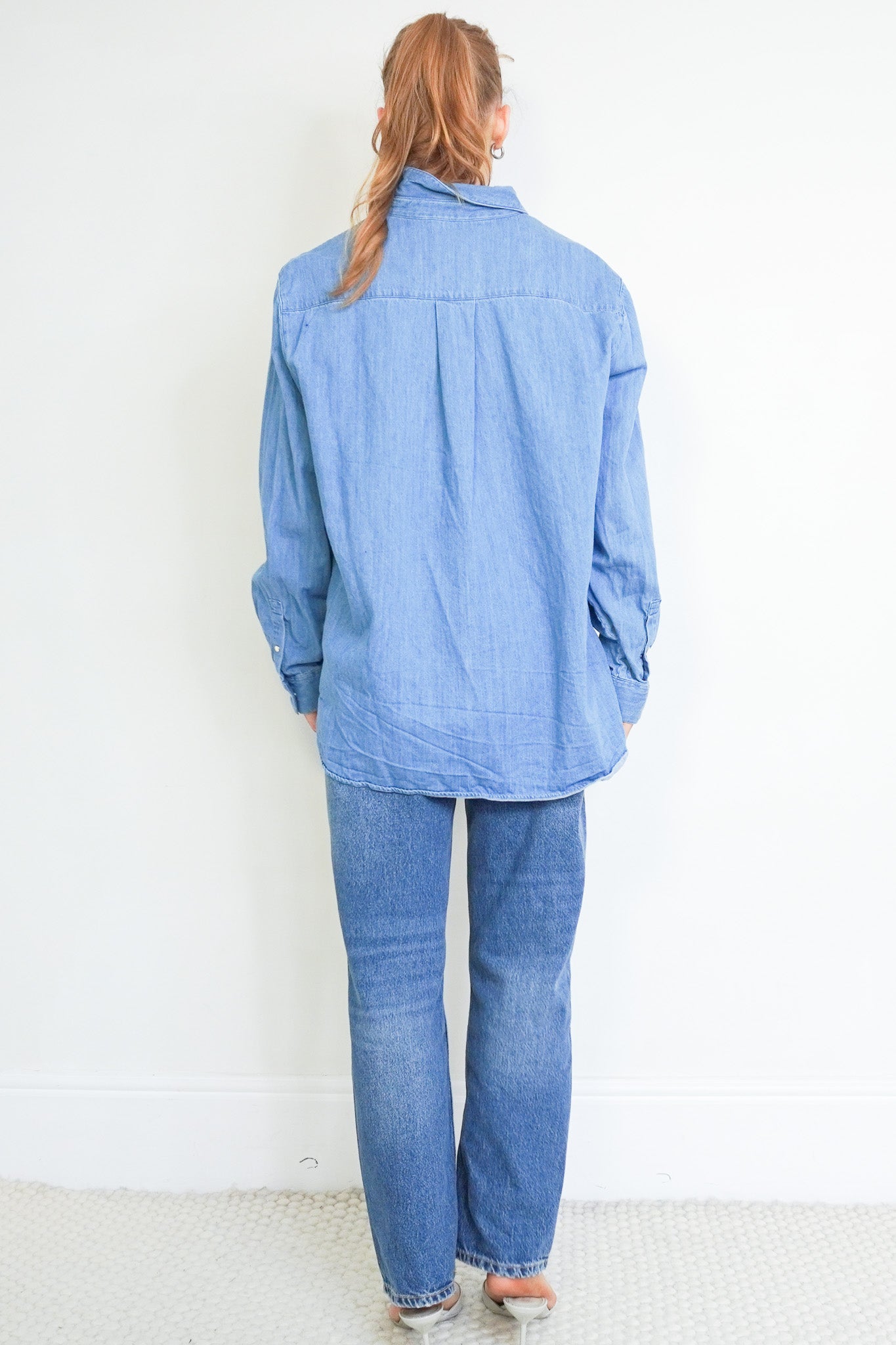 Back image of the Sezane Max Denim Shirt