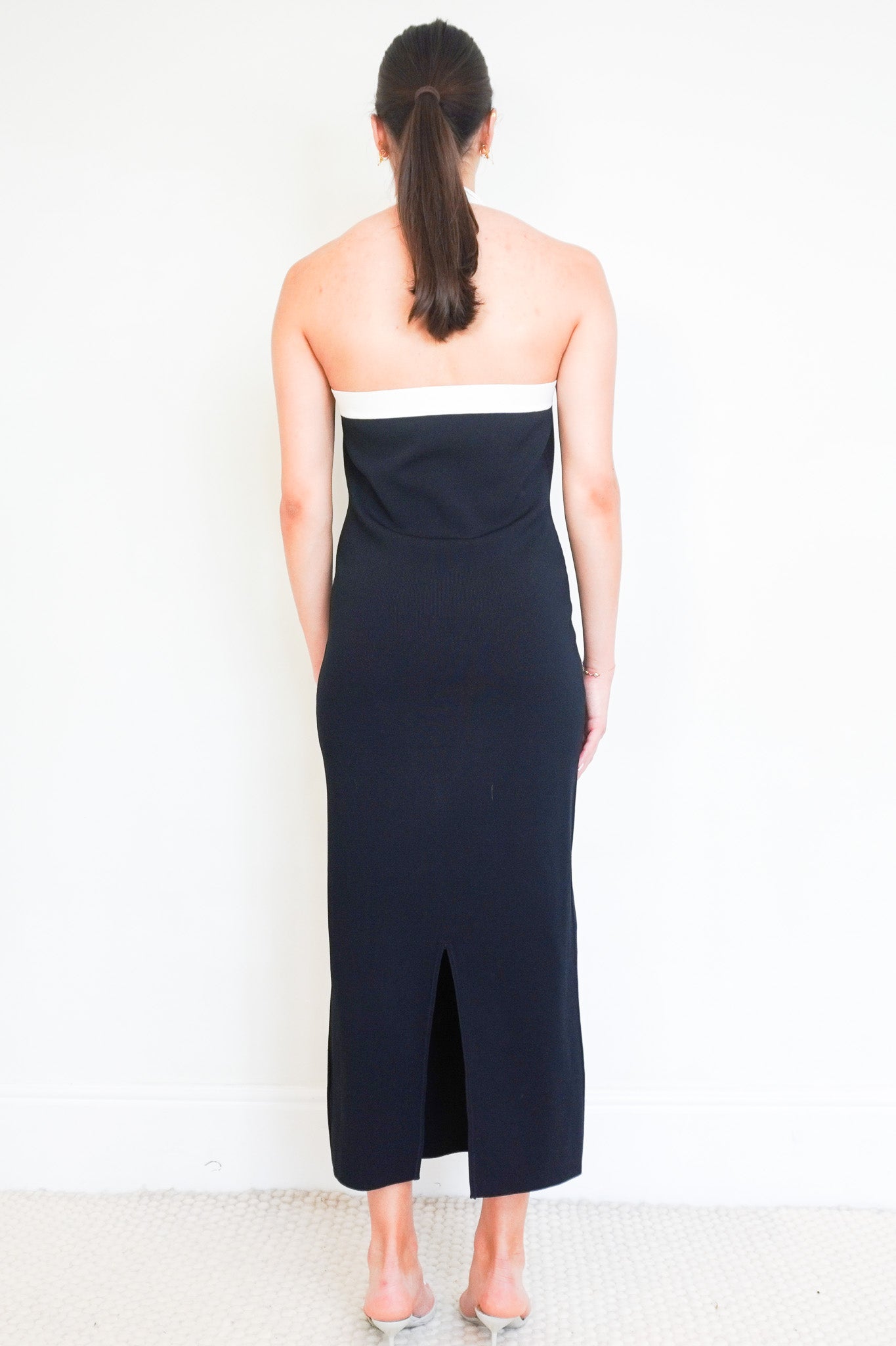 Back image of the Veronica Beard Navy Midi Dress