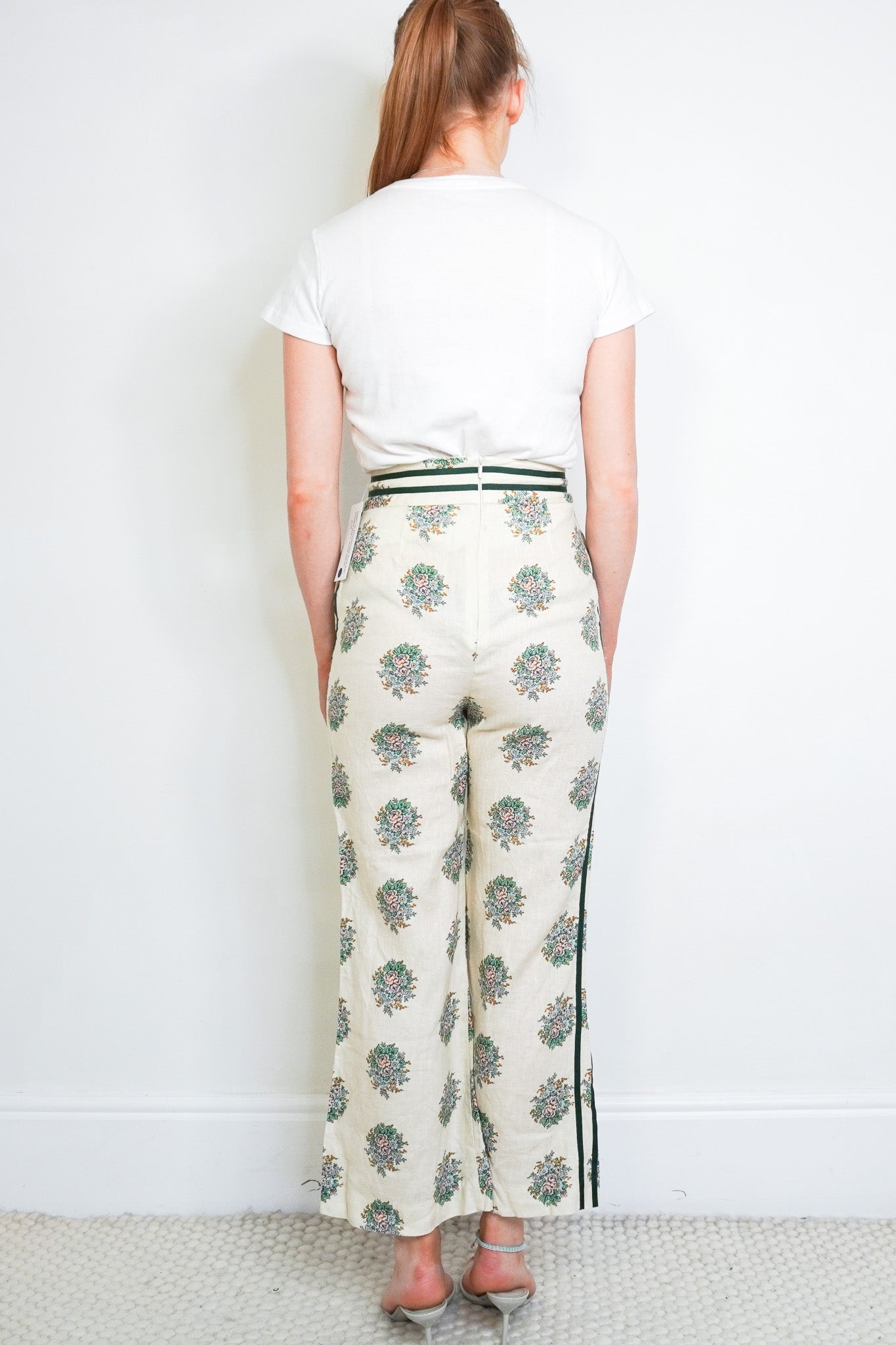 Back image of the Zimmermann Floral Linen Trousers