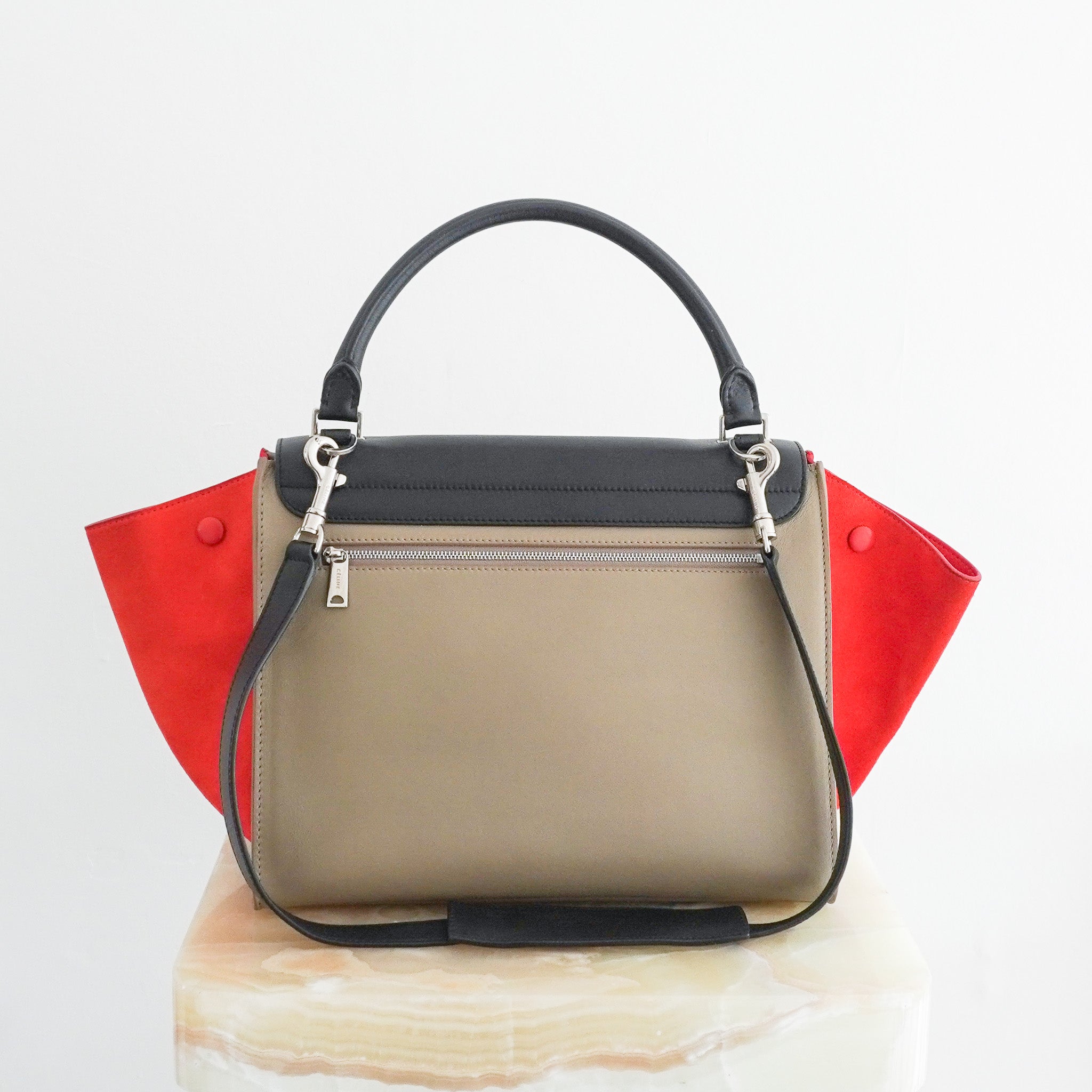Back photo of the Celine Trapeze Tri-Colour Leather Top Handle Bag