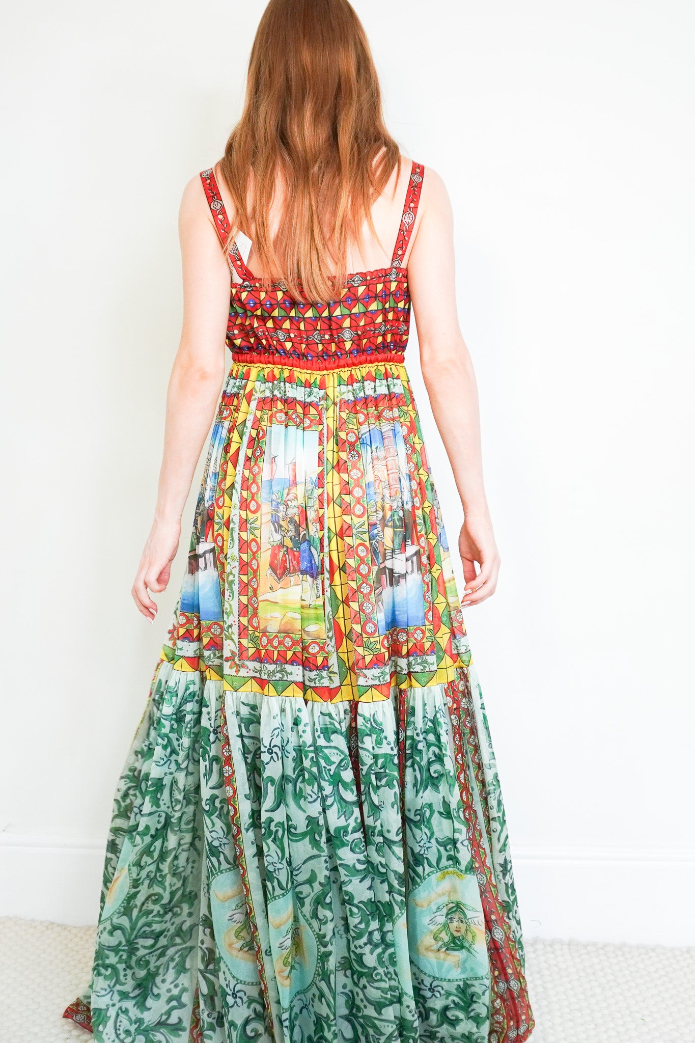 Back photo of the Dolce & Gabbana Carretto Print Dress