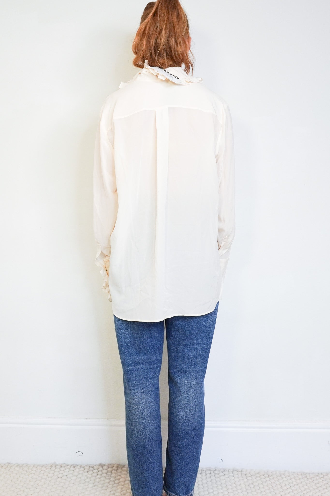 NEW Stella McCartney Cream Ruffle Silk Shirt (RRP £300) | Authentic Preloved - Reloved Again