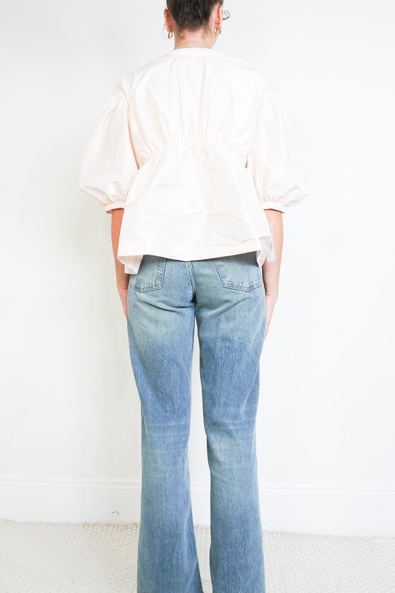 Back photo of the Simone Rocha Pink Gathered Peplum Top