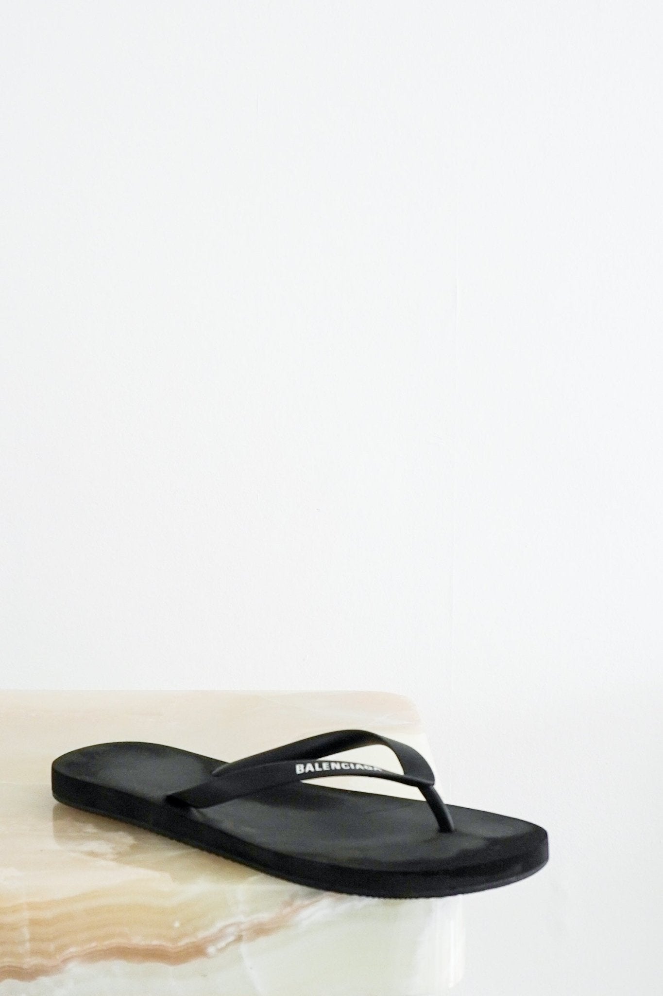 Balenciaga Black Bal Thong Flip Flops RRP £330 | Authentic Preloved - Reloved Again