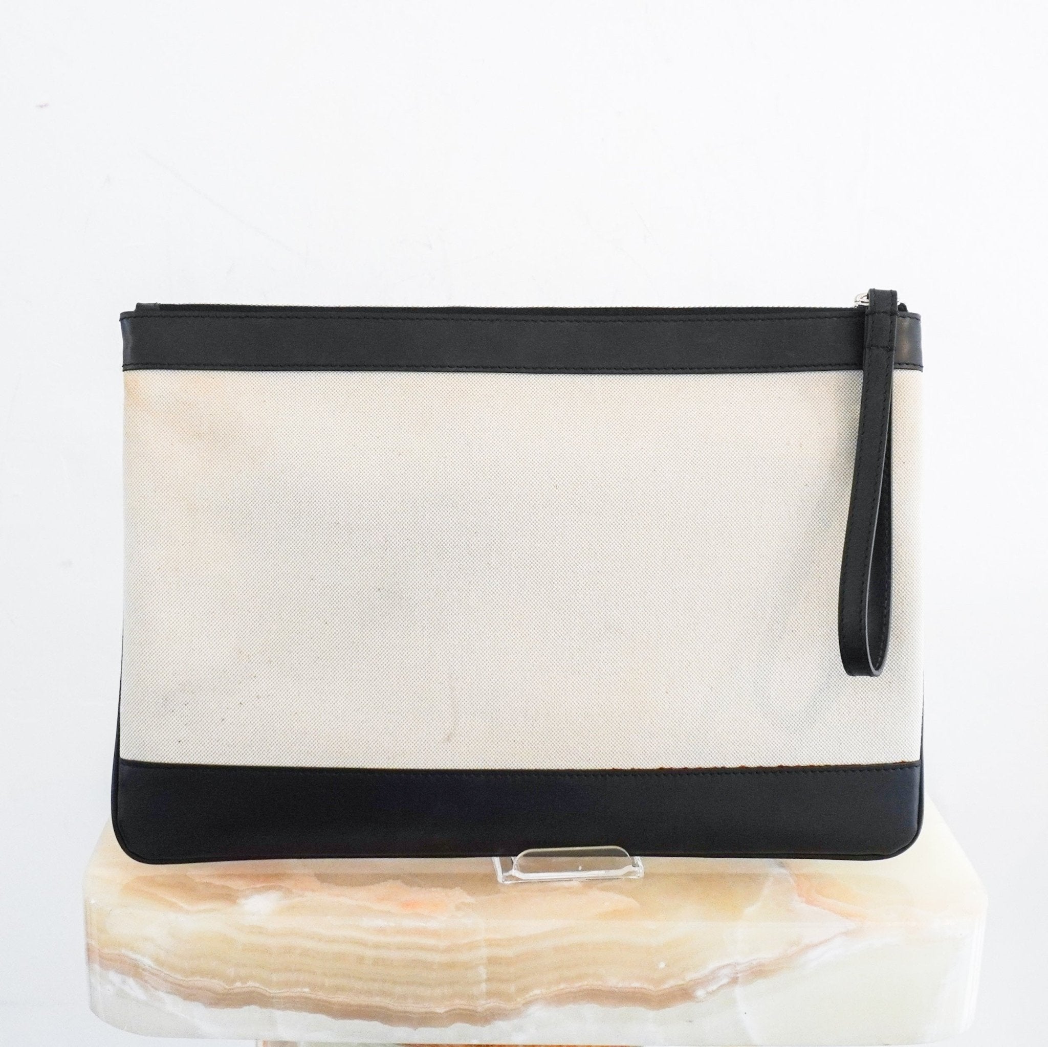 Balenciaga Canvas and Leather Clutch RRP £730 | Authentic Preloved - Reloved Again