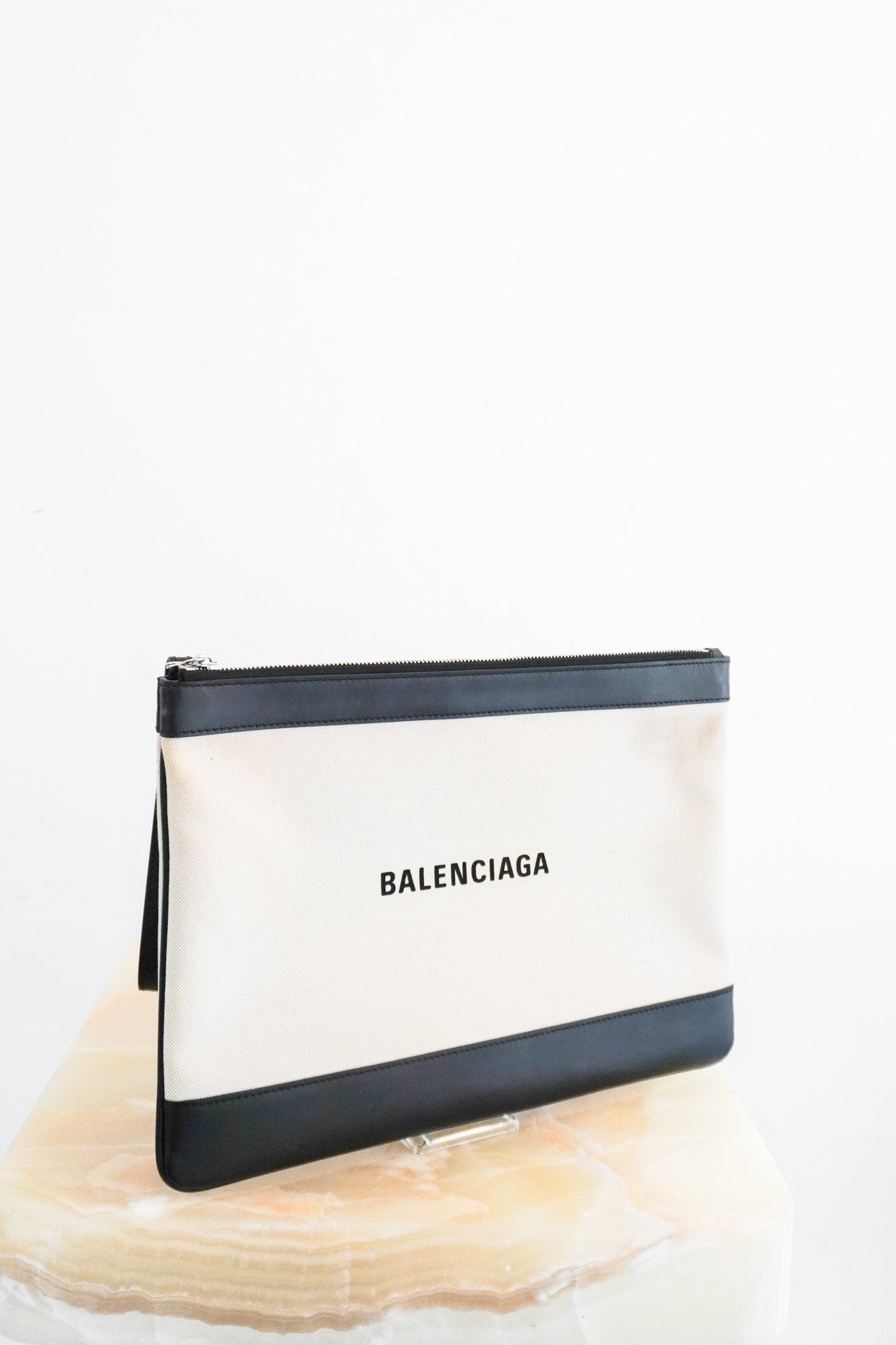 Balenciaga Canvas and Leather Clutch RRP £730 | Authentic Preloved - Reloved Again