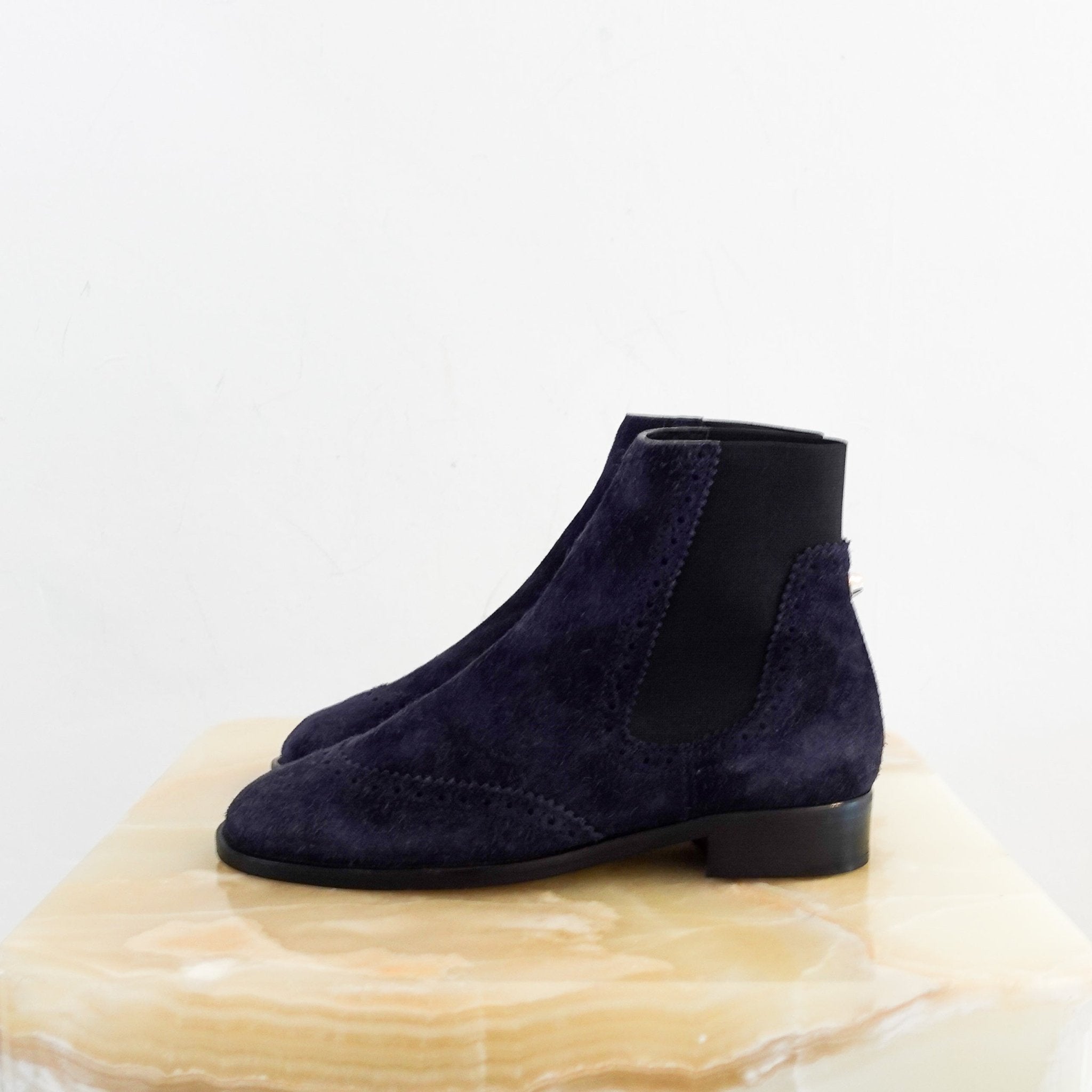 Balenciaga Navy Suede Heeled Ankle Boots RRP £975 | Authentic Preloved - Reloved Again