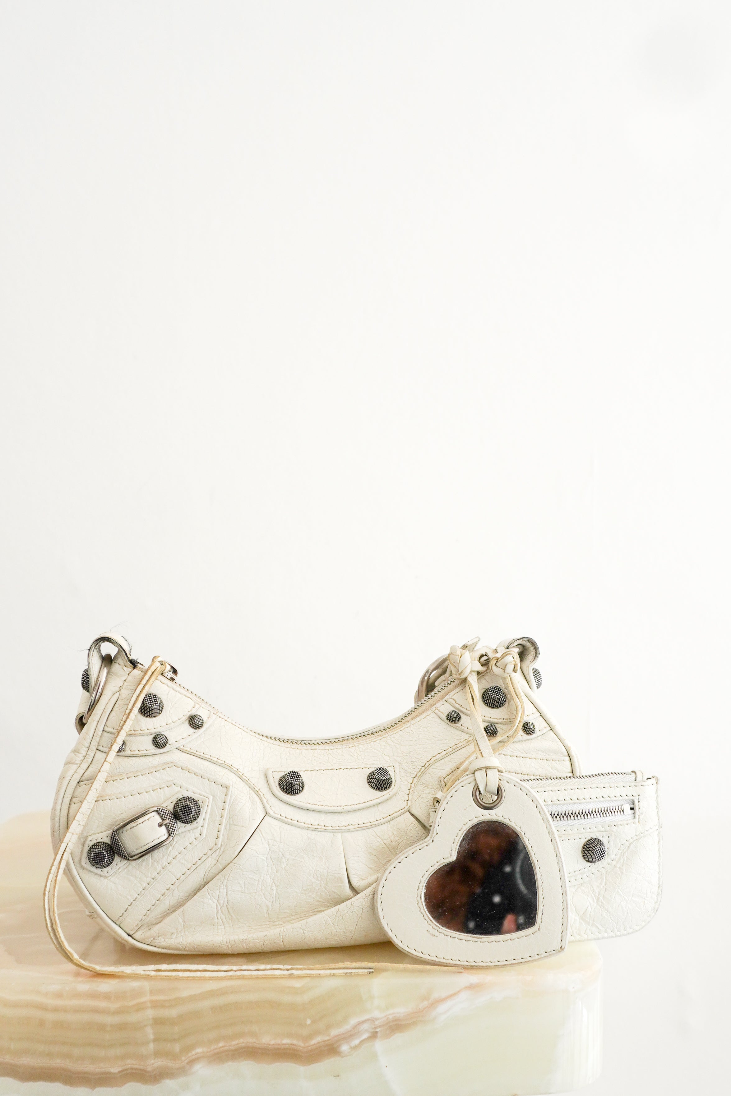 Balenciaga Le Cagole XS Bag in White front photo chelsea london