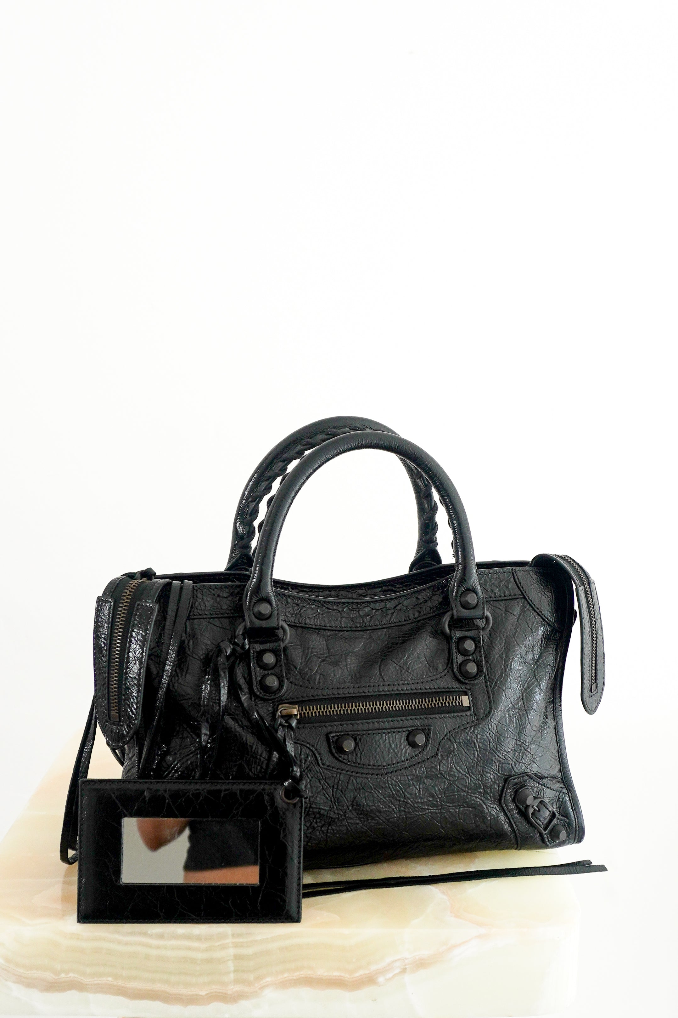 Balenciaga Small Le City Crossbody Bag Black front photo chelsea london