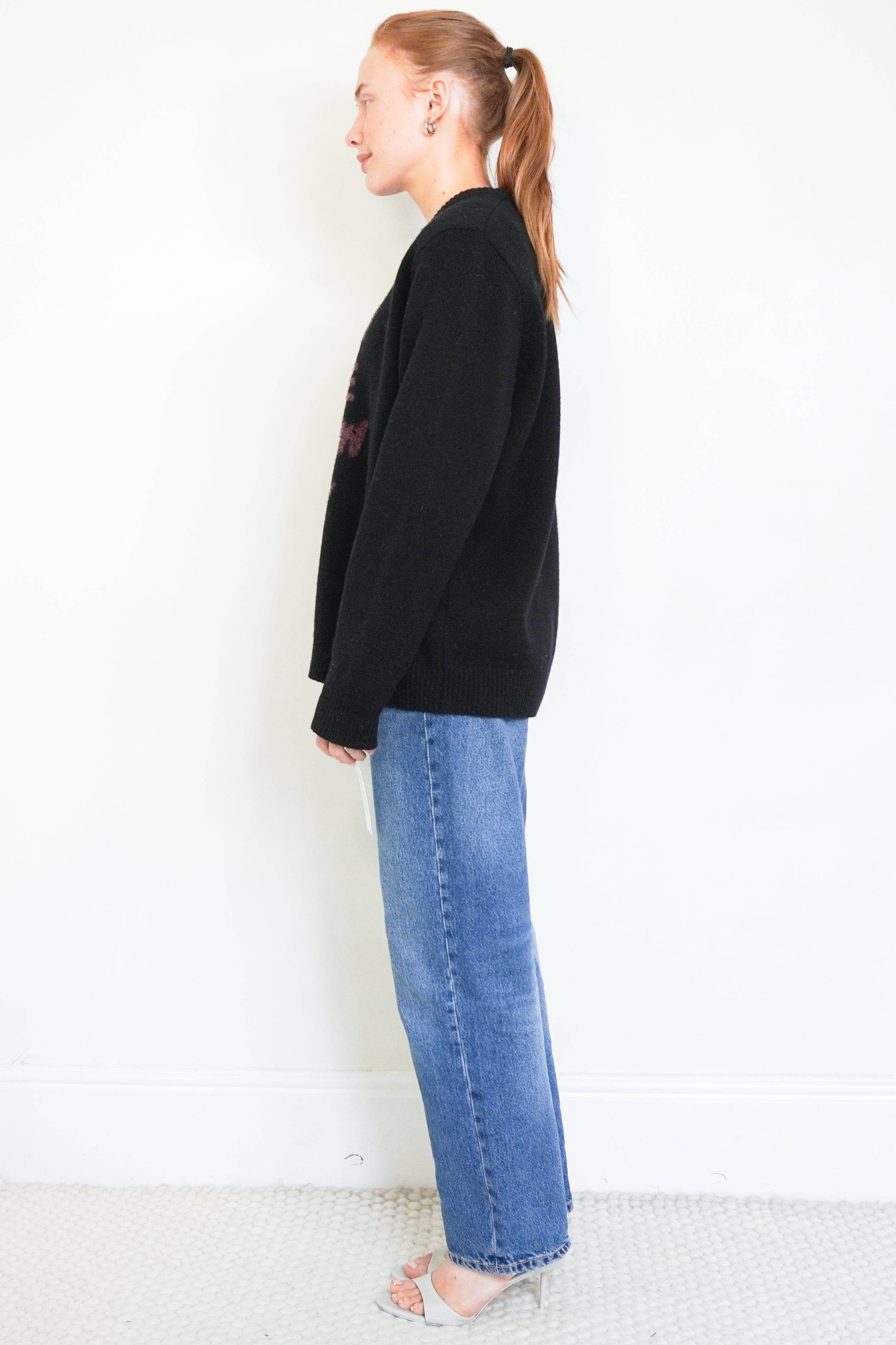 Bella Freud Black Fairytale of New York Jumper side photo chelsea london