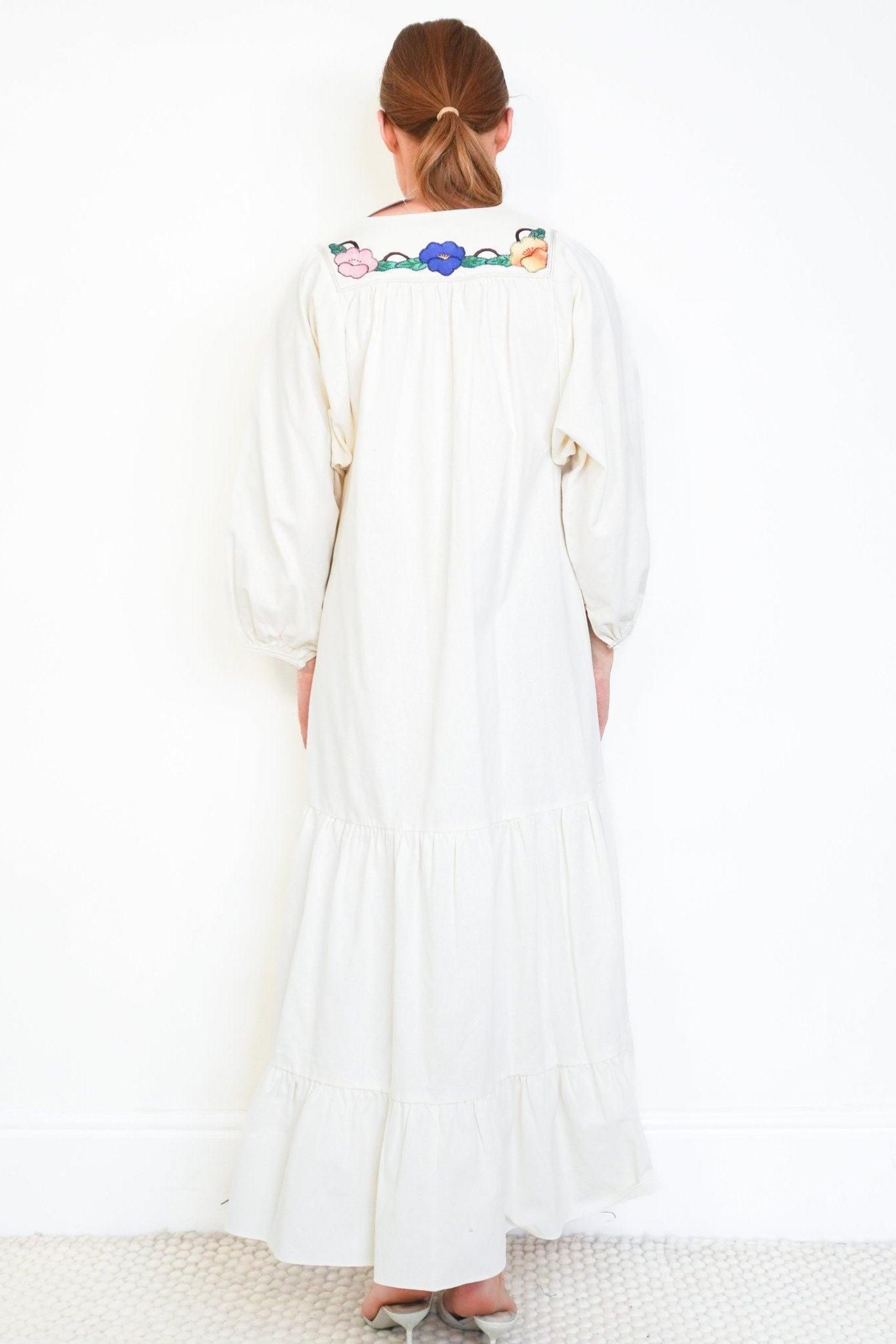 Beulah Cream Floral Embroidered Maxi Dress (RRP £300) | Authentic & Preloved - Reloved Again