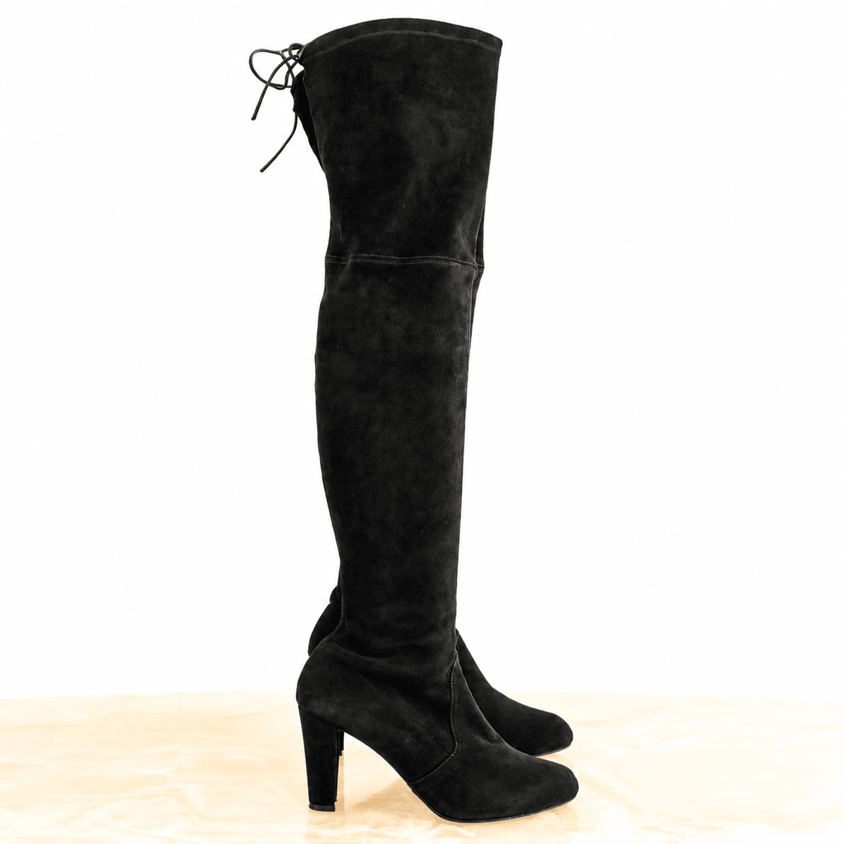 Stuart Weitzman Black Suede Highland Over-the-Knee Boots (RRP £895) | Authentic Preloved - Reloved Again
