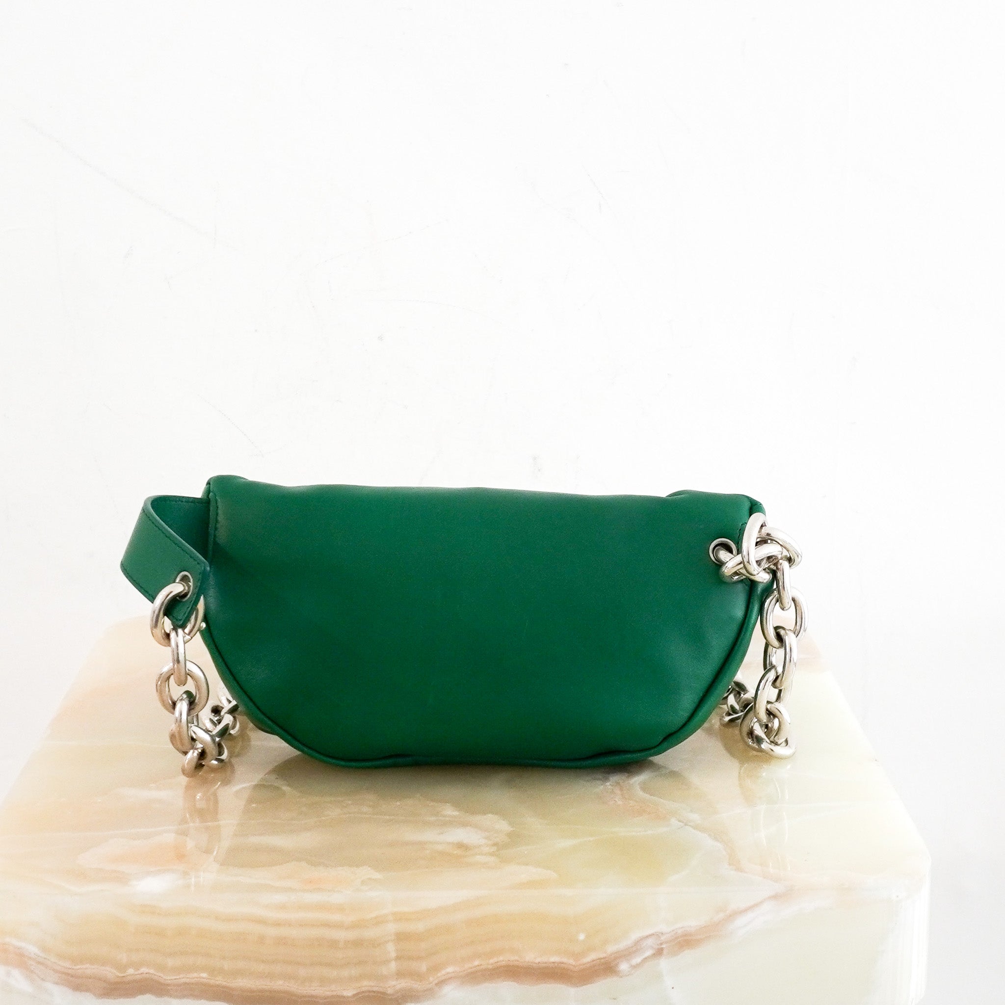 Bottega Veneta Nappa Chain Bag in Green | Authentic Preloved - Reloved Again