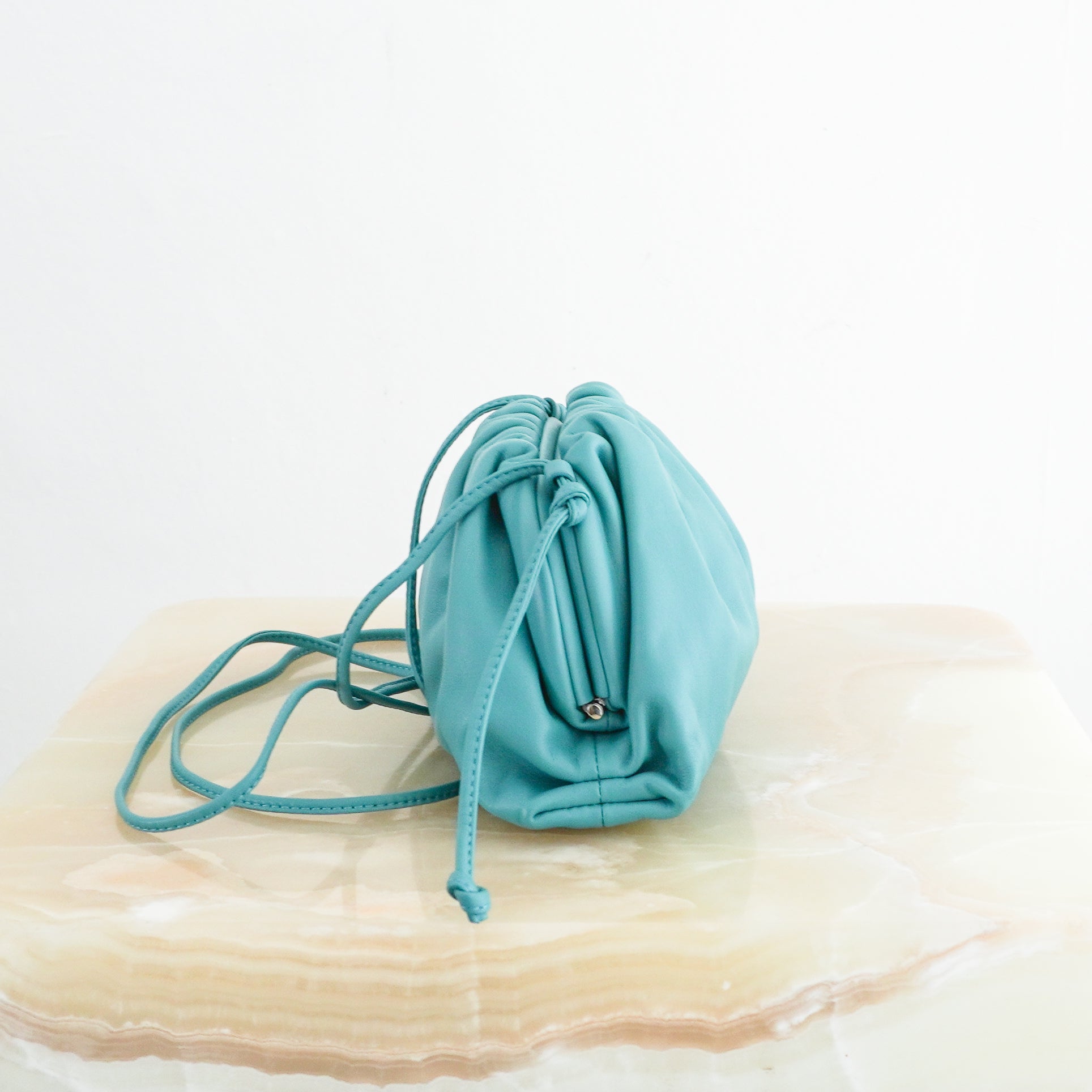 Bottega Veneta The Mini Pouch Crossbody Bag in Turquoise (RRP £1600) | Authentic Preloved - Reloved Again