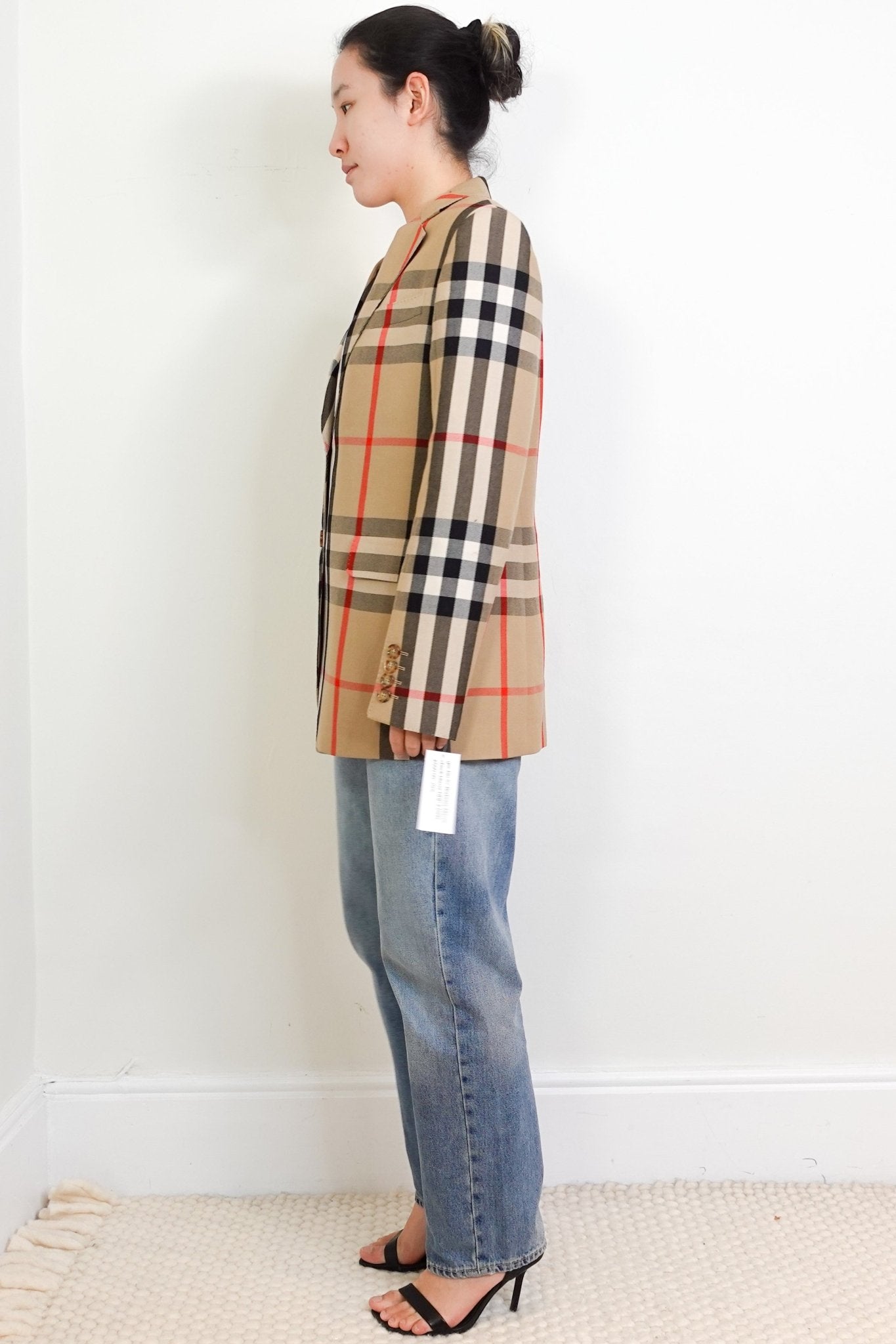 Burberry Beige Novacheck Wool Tailored Jacket RRP £1500 | Authentic Preloved - Reloved Again