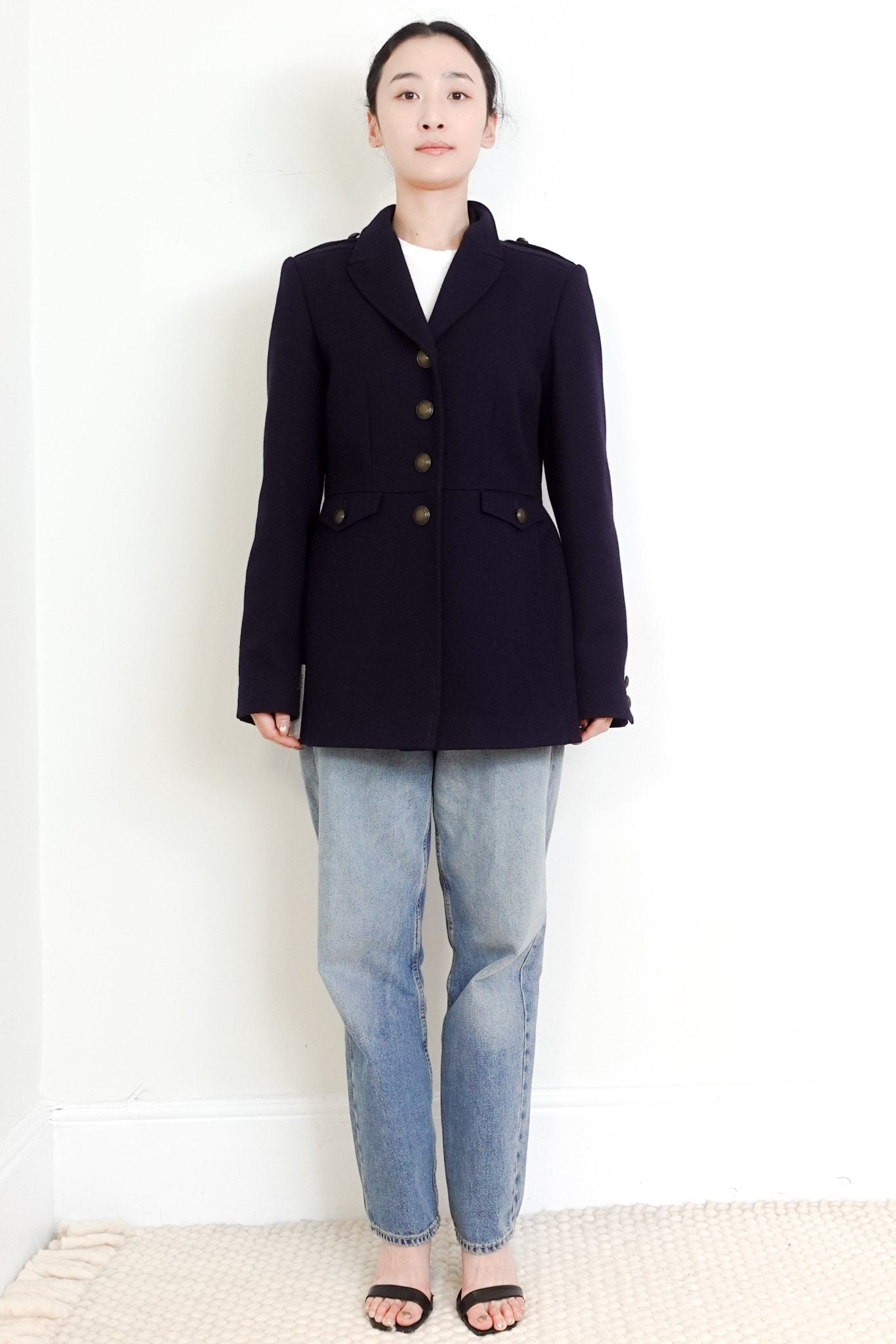 Burberry Brit Navy Banaptes Wool Coat RRP £595 | Authentic Preloved - Reloved Again