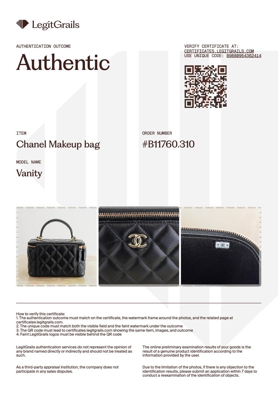 Chanel Black Quilted Vanity Case in Lambskin (RRP £3500) | Authentic Preloved - Reloved Again