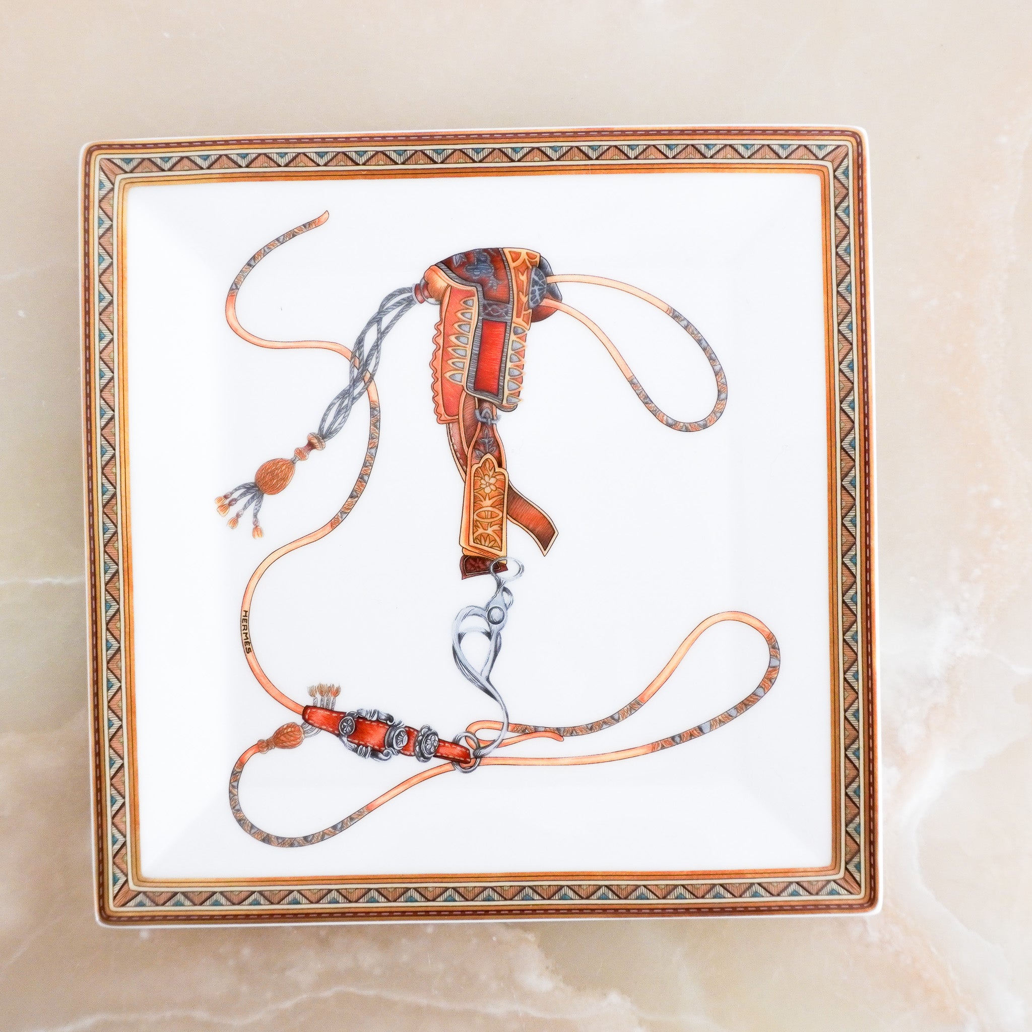 COLLECTOR'S ITEM Hérmes d'Orient Square Plate RRP £210 | Authentic Preloved - Reloved Again
