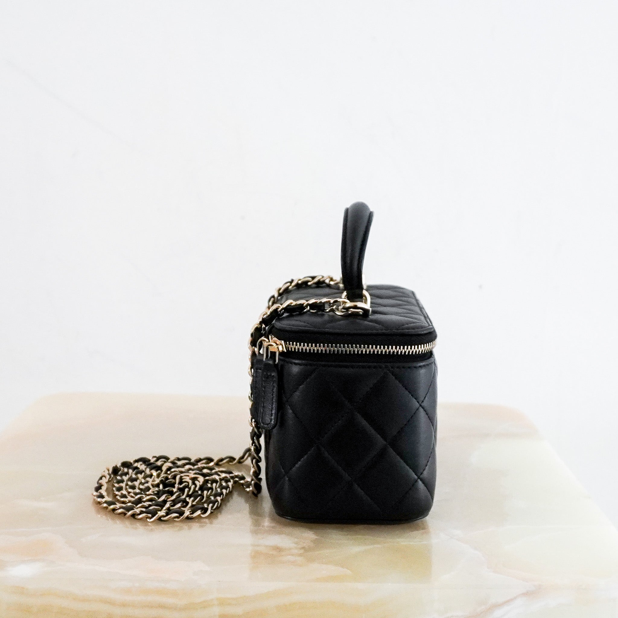 CURRENT SEASON Chanel Vanity A Chaine Bag in Black | Authentic Preloved - Reloved Again