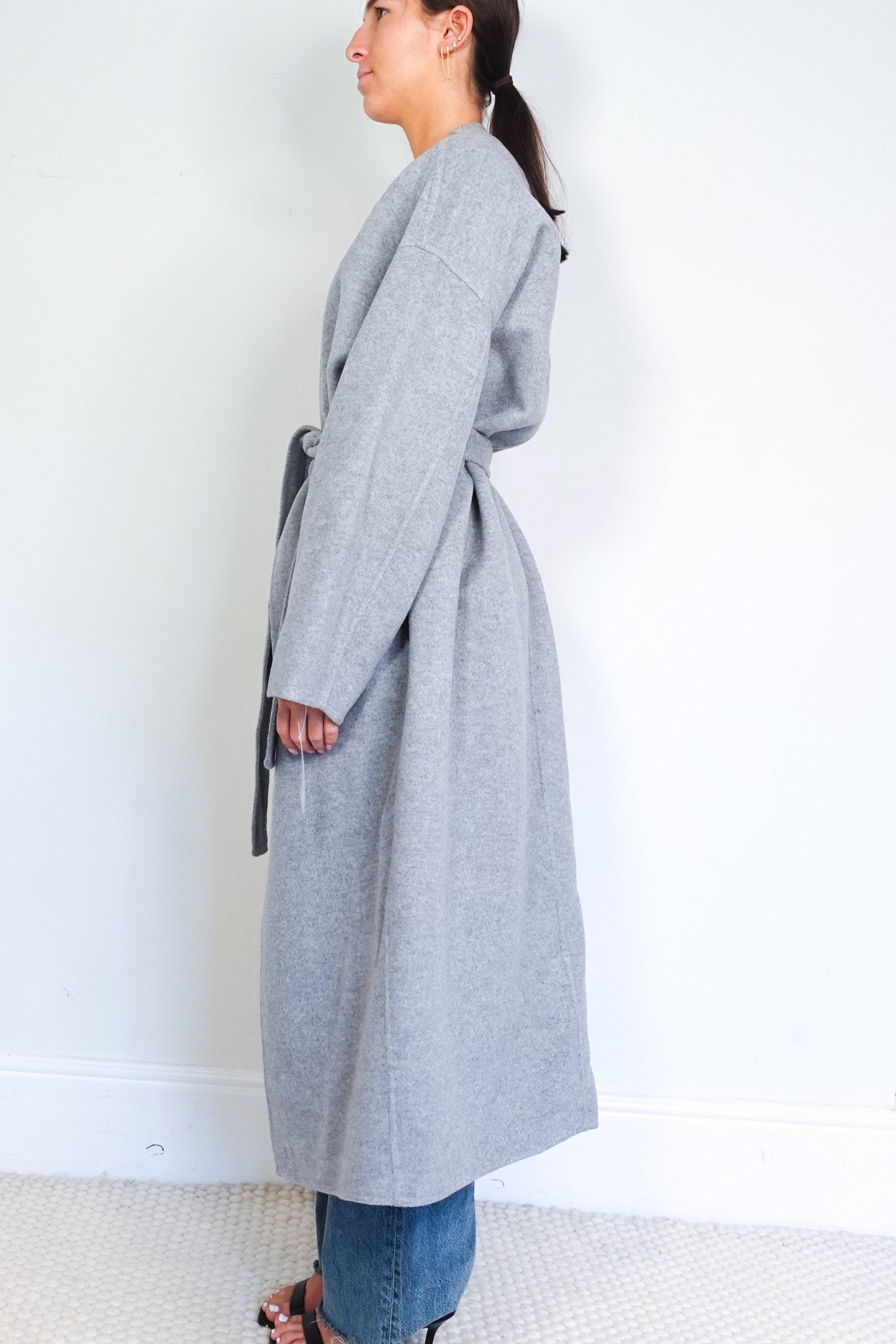 CURRENT SEASON Fabiana Filippi Grey Wool Longline Coat RRP £1295 | Authentic Preloved - Reloved Again