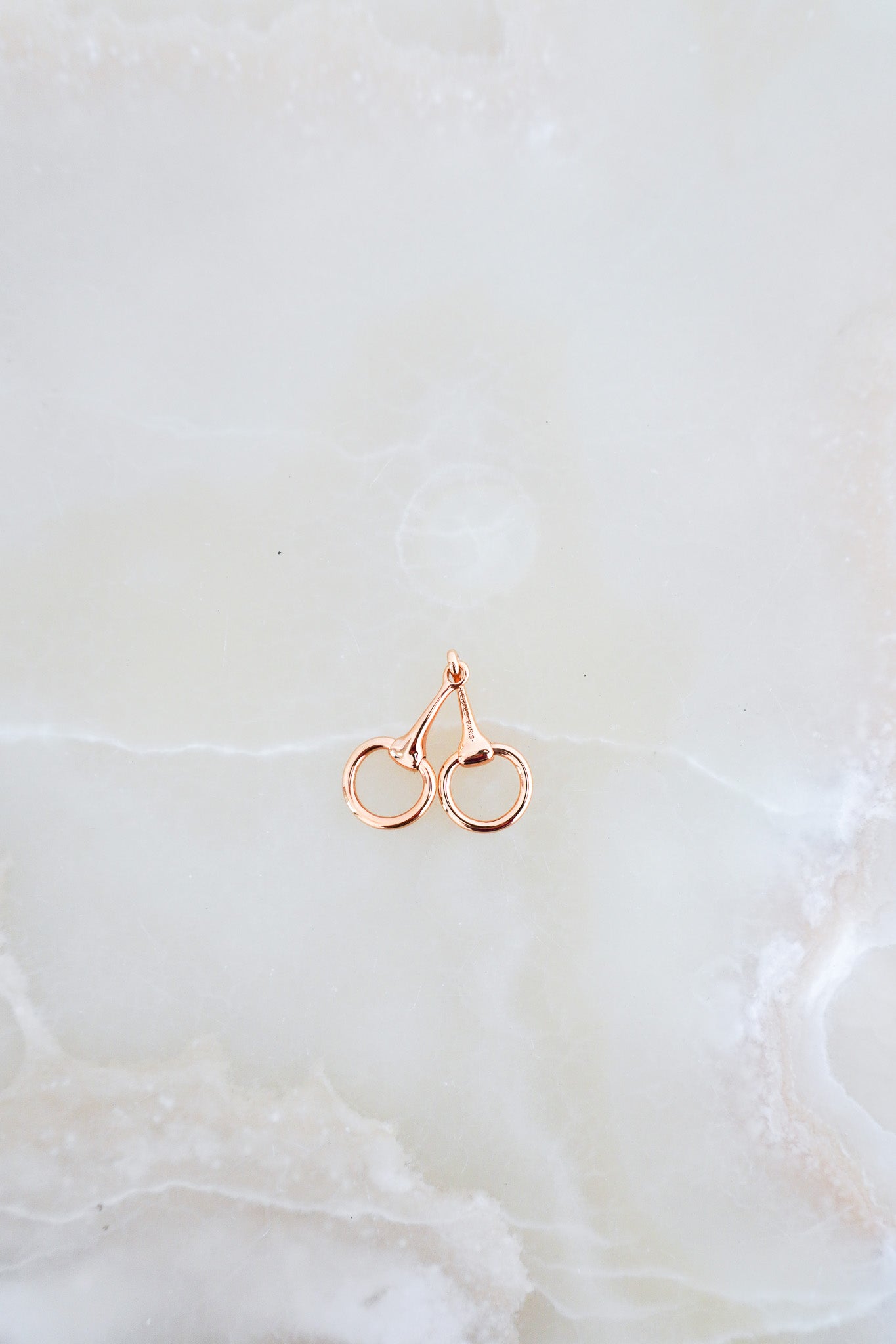 CURRENT-SEASON-Hermes-Mini-Mors-Twilly-Ring-in-Plaqué-Or-Rose-front-picture-chelsea-london