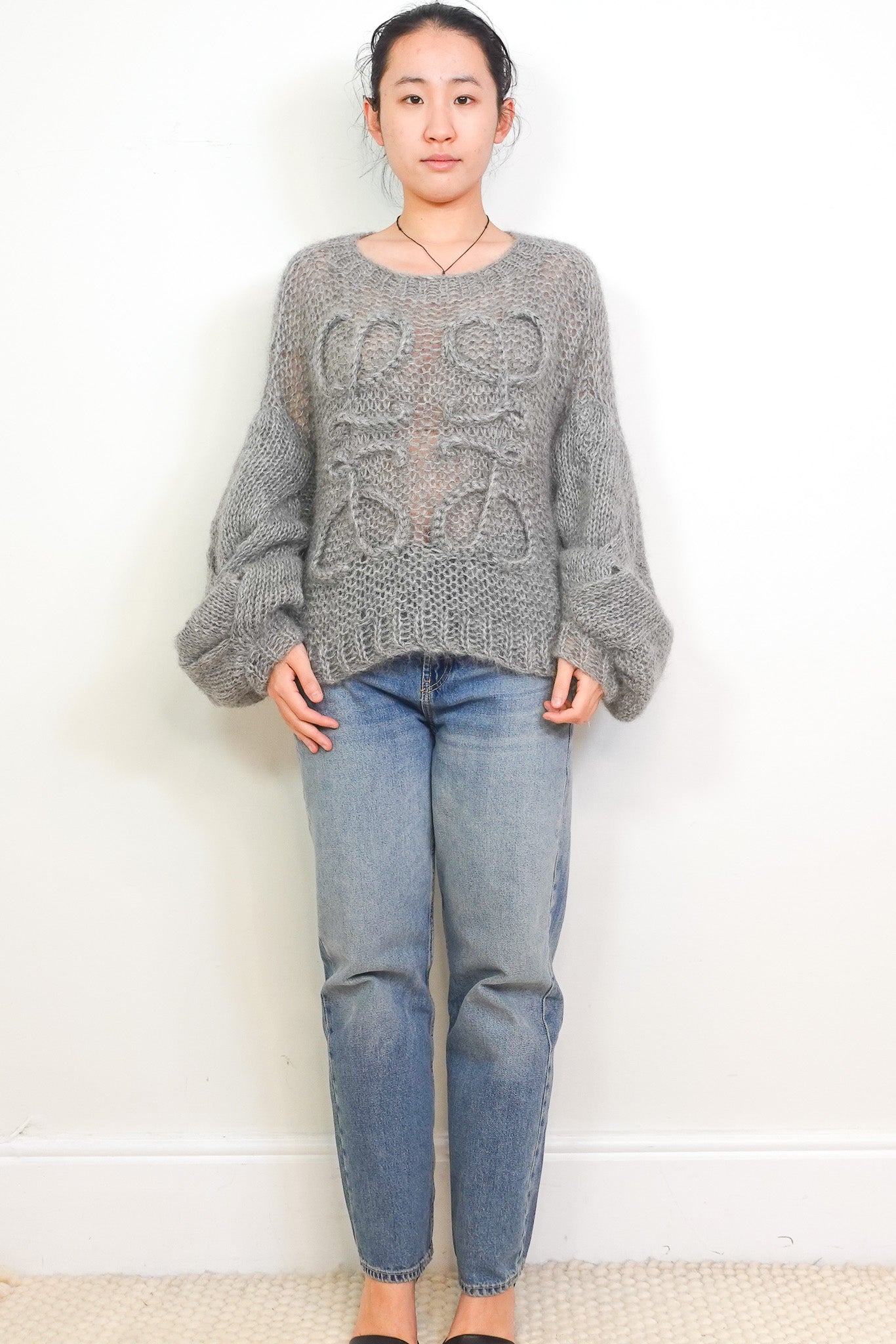 CURRENT-SEASON-Loewe-Grey-Anagram_Oversize-Mohair-Blend-Sweater-side-picture-2-chelsea-london