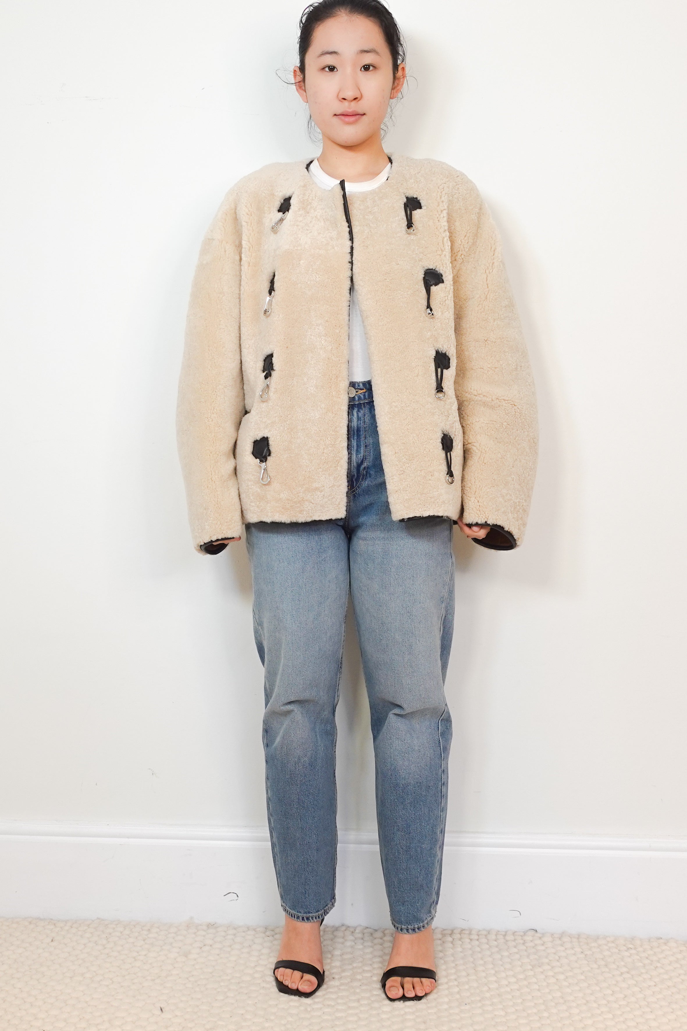 CURRENT-SEASON-Toteme Cream-Teddy-Shearling-Jacket-front-picture-Chelsea-London