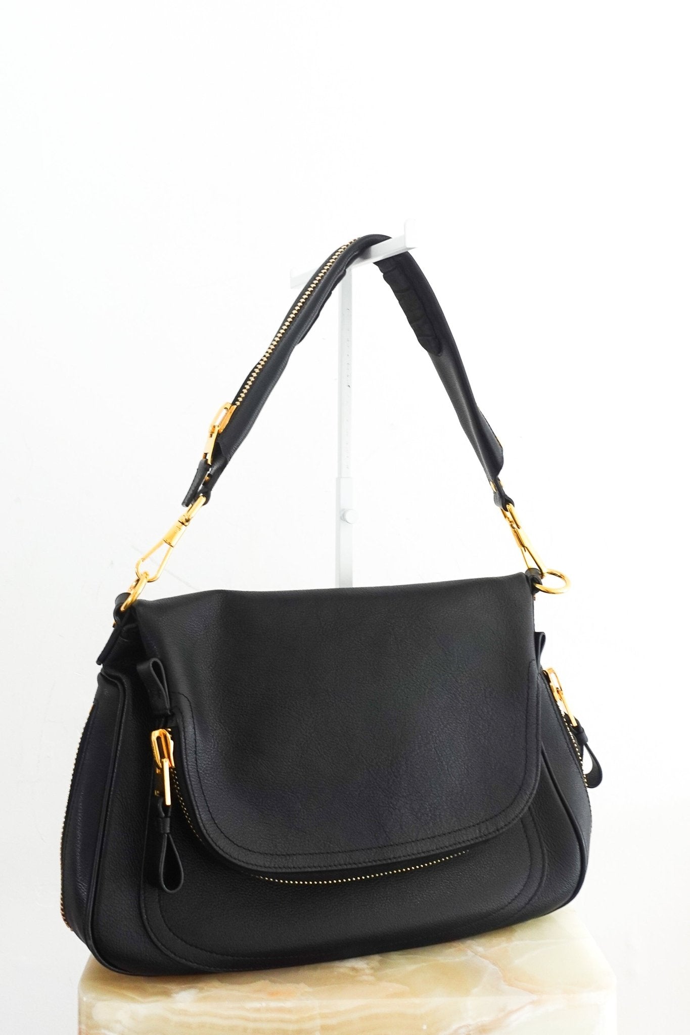 CURRENT SEASON Tom Ford Jennifer Black Leather Bag RRP £1660 | Authentic Preloved - Reloved Again