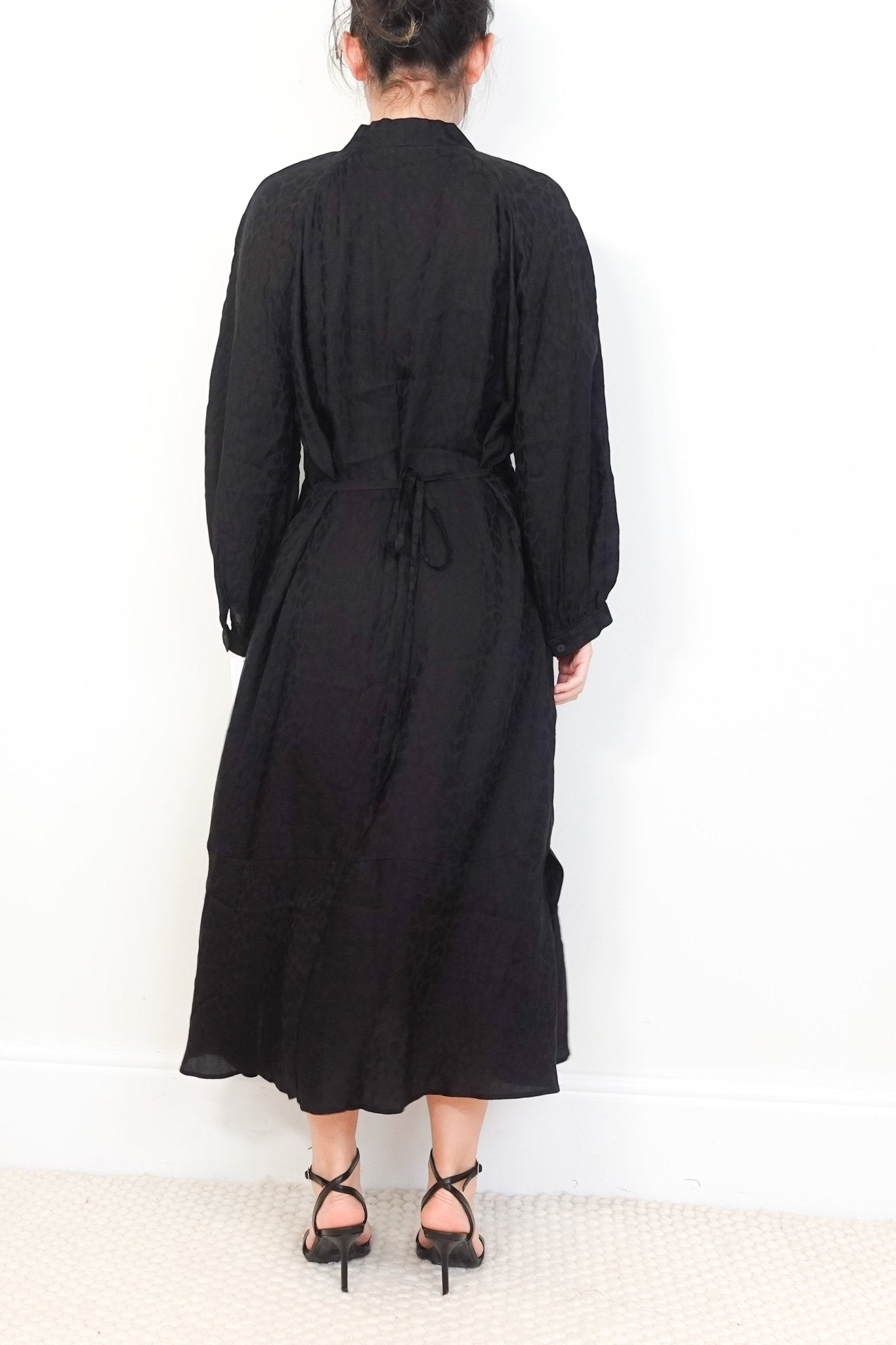 Cefinn Black Leopard Print Jacquard Maxi Dress RRP £320 | Authentic Preloved - Reloved Again