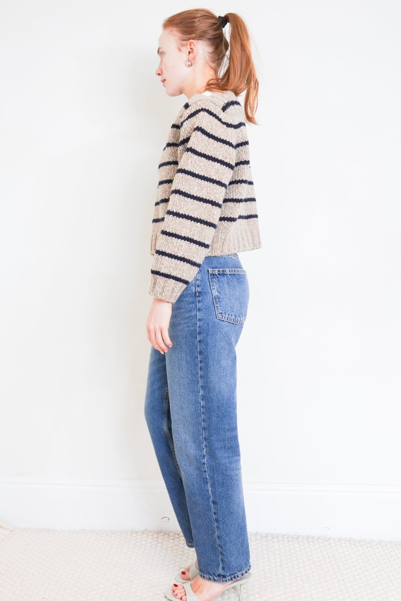Celine-Beige-Striped-Wool-Jumper-side-picture-Chelsea-London