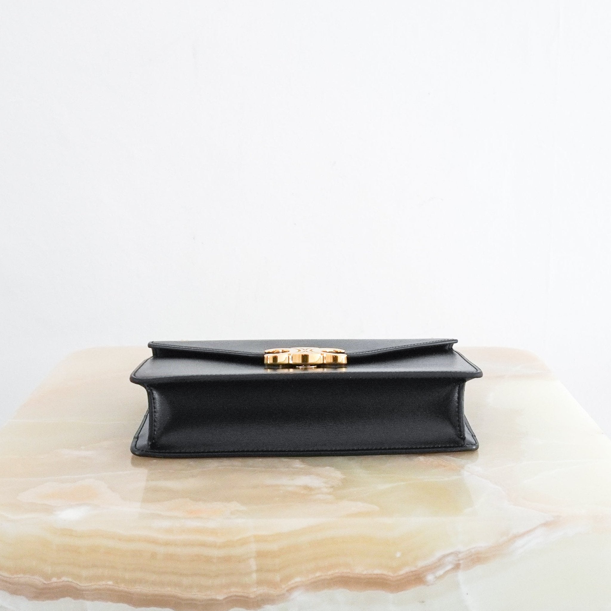 Celine Black Triomphe Chain Wallet (RRP 1500) | Authentic Preloved - Reloved Again