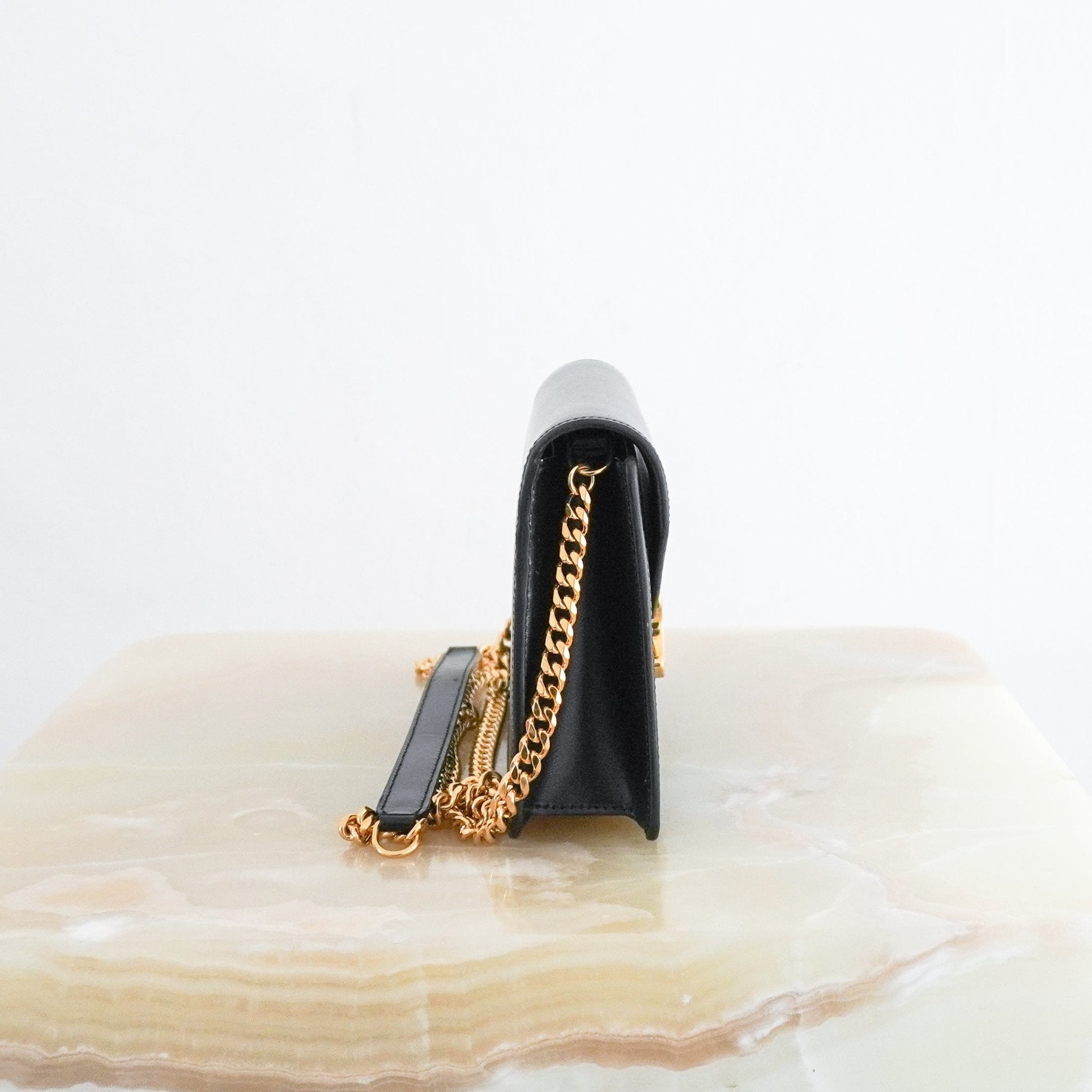 Celine Black Triomphe Chain Wallet (RRP 1500) | Authentic Preloved - Reloved Again